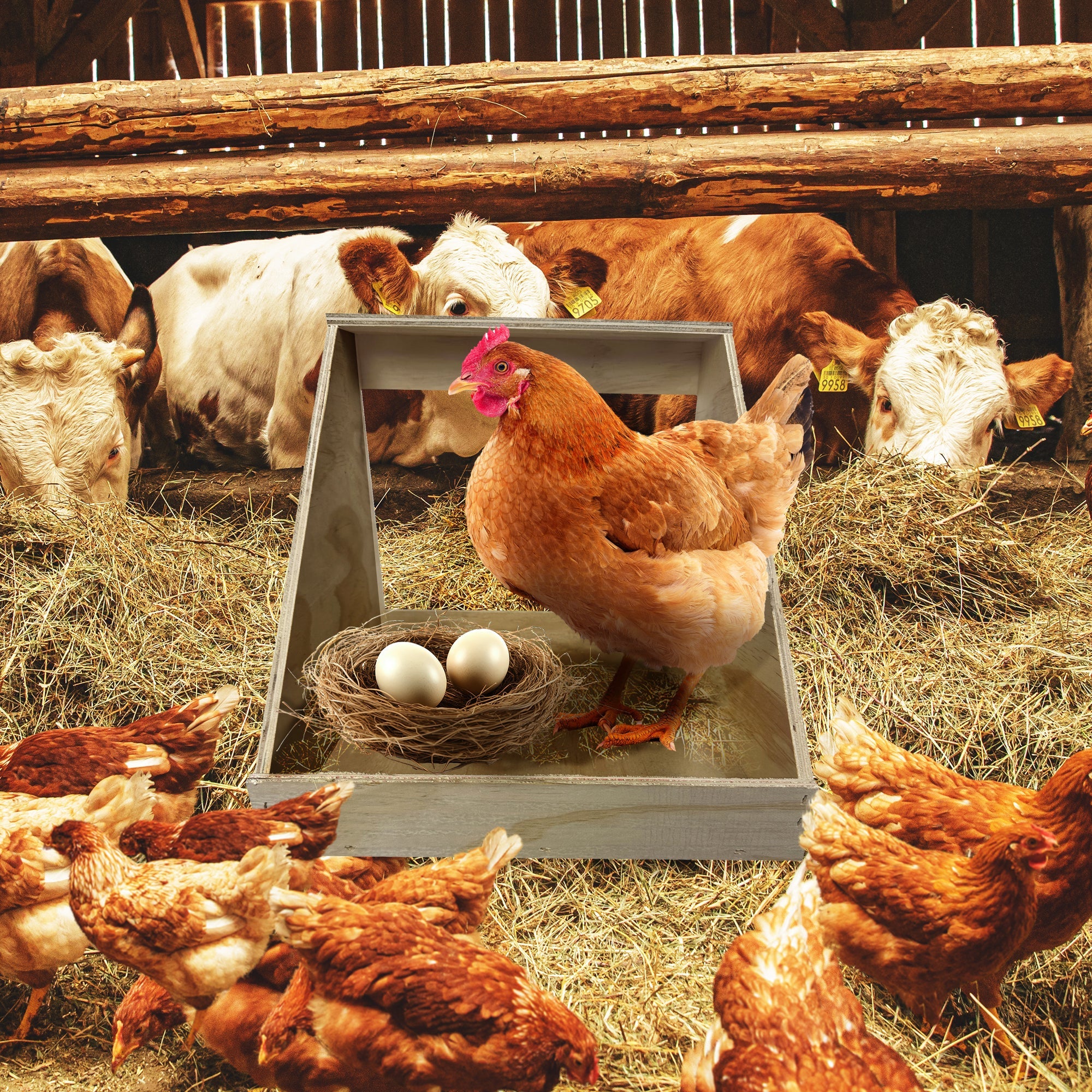 Farm Innovators Single Compartment Wood Nesting Box for Chickens, Ducks & Birds - Image 5