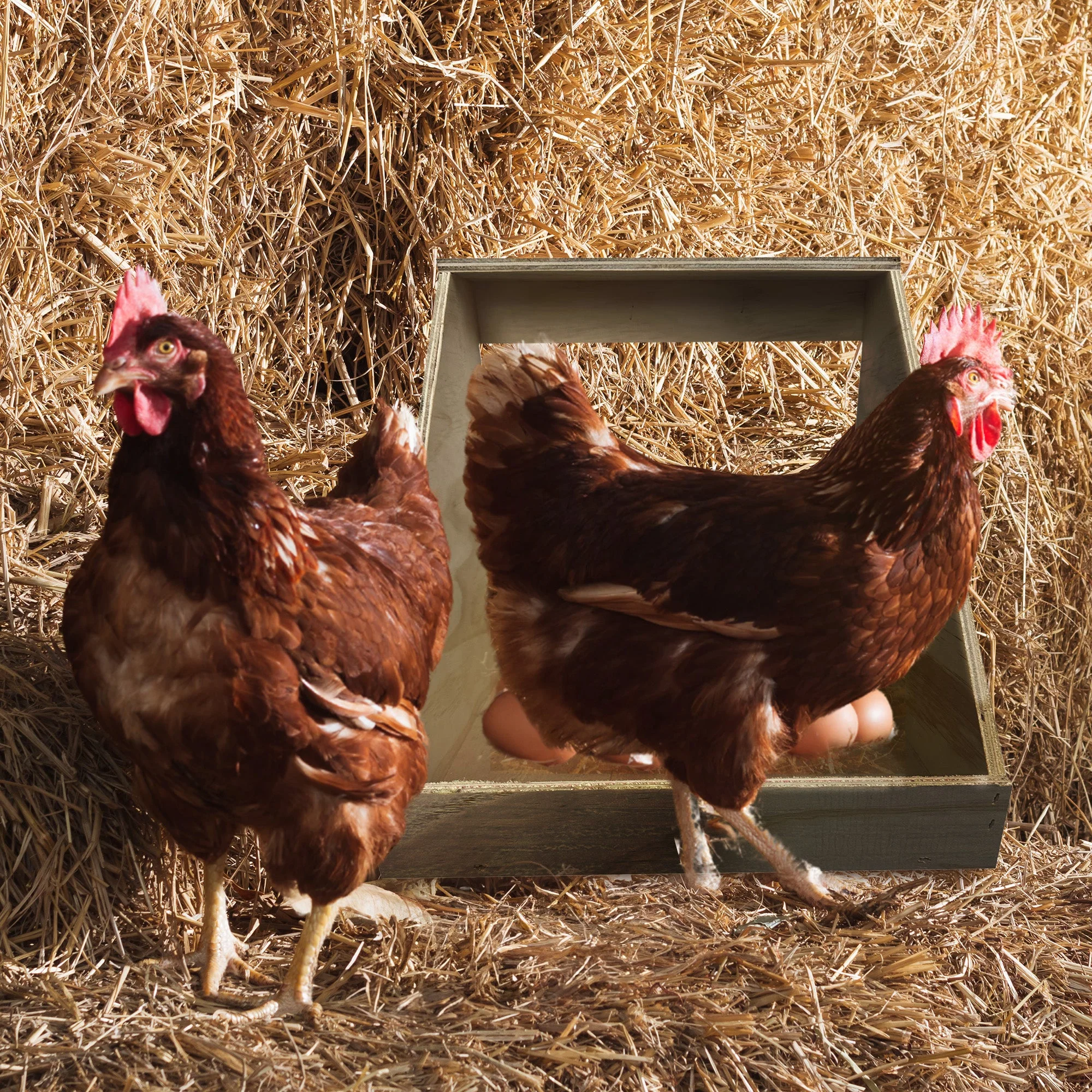 Farm Innovators Single Nesting Box for Chickens, Ducks and Birds, 3 Pack, Brown - Image 5