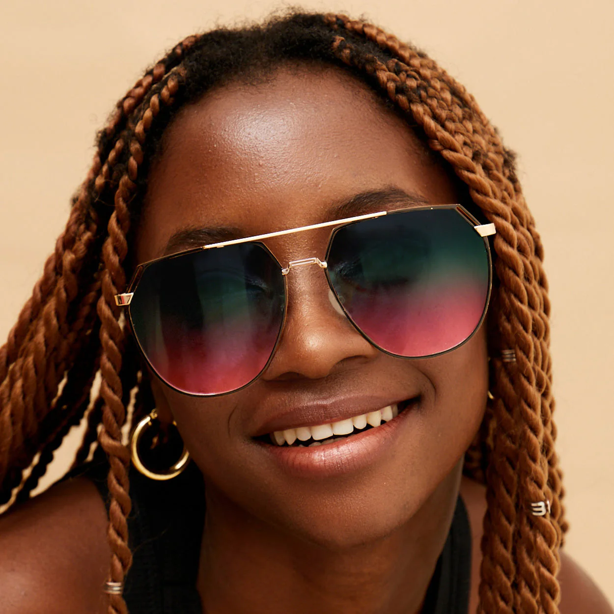 Farrah - Pride Tangle Free Aviator Sunglasses - Image 2