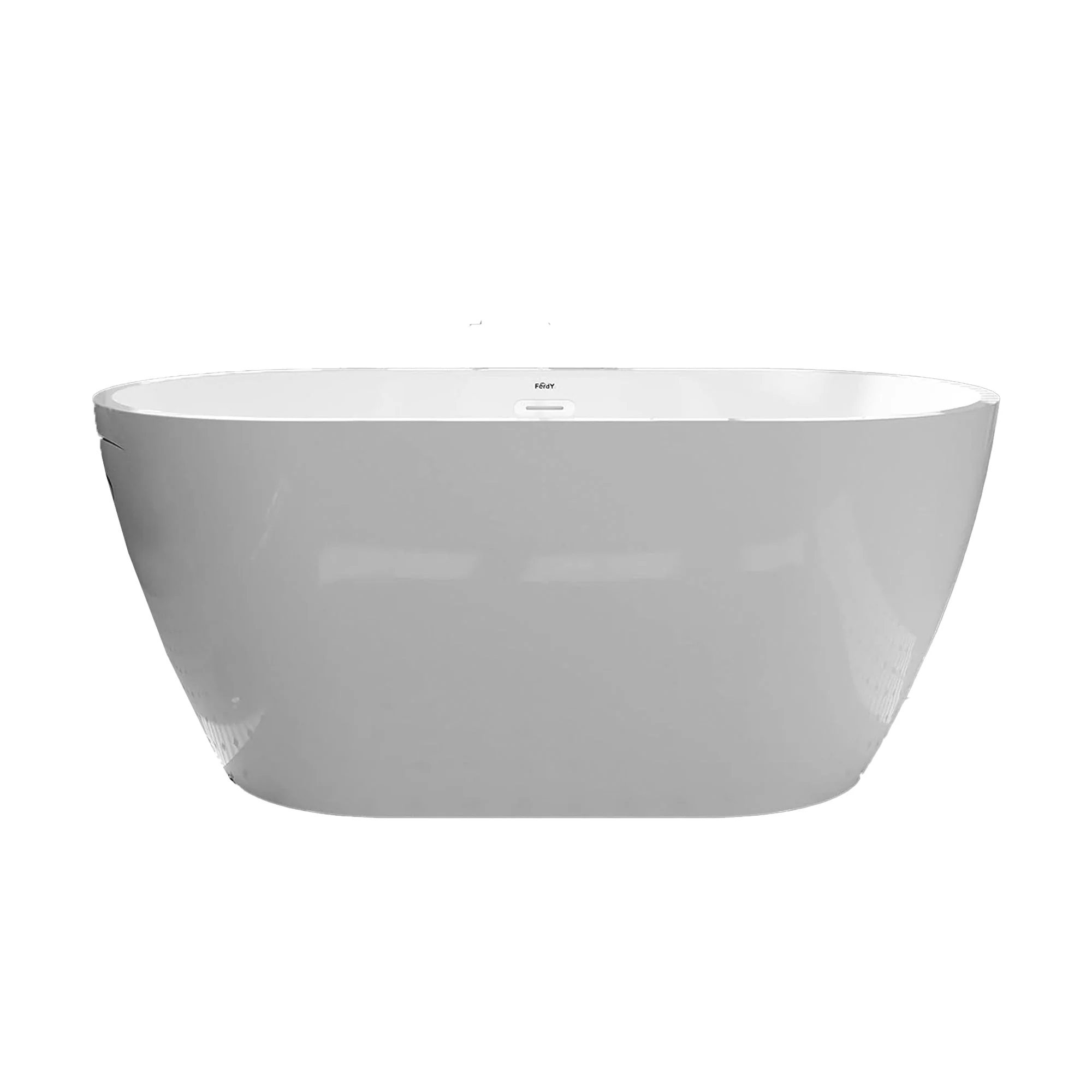 FerdY Bali 55 In Glossy Acrylic Freestanding Bathtub with Polished Chrome Drain - Image 10