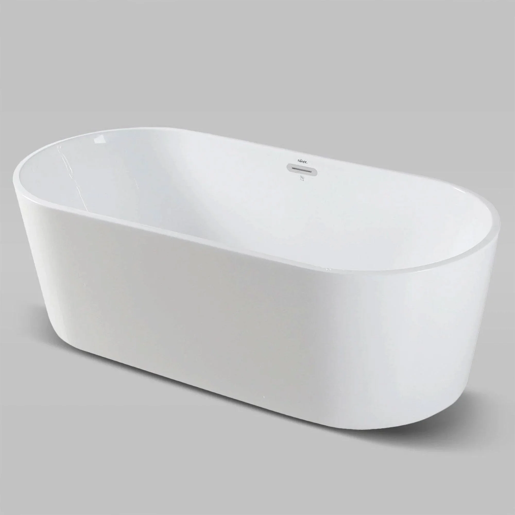 FerdY Shangri La 67 Inch Acrylic Freestanding Bathtub with Polished Chrome Drain - Image 7