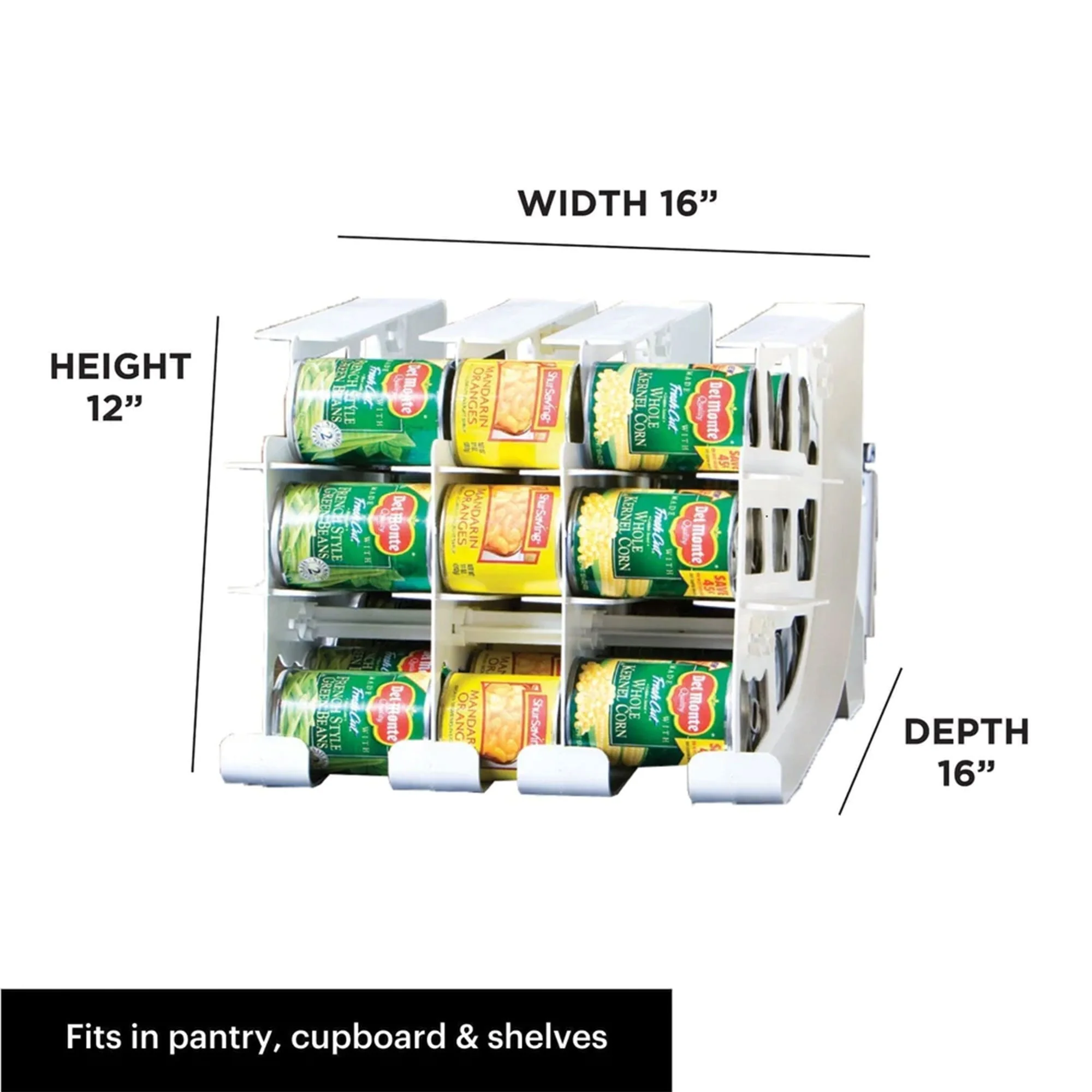 FIFO Countertop Can Tracker Hold Up To 54 Standard Can Sizes, White (3 Pack) - Image 3