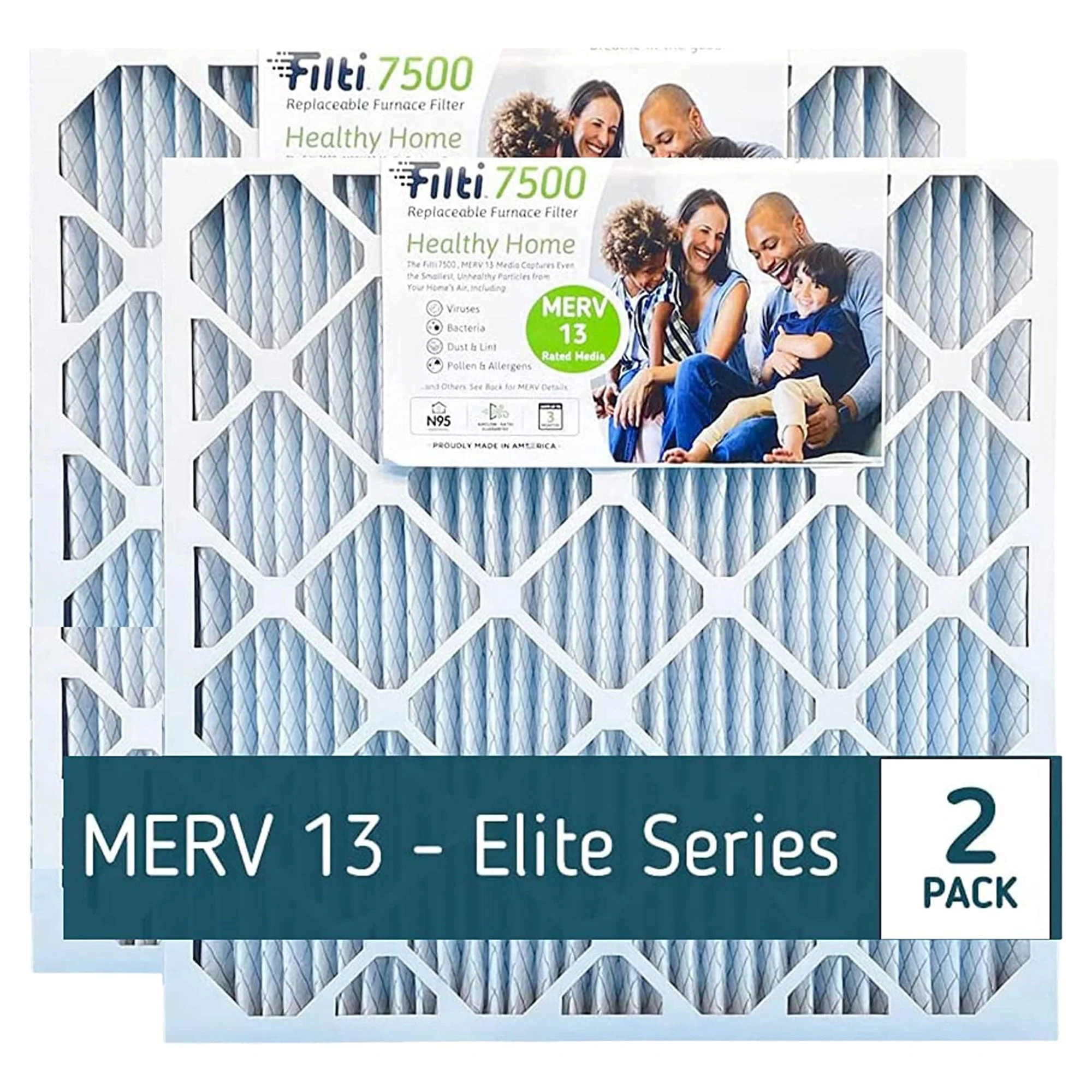 Filti 7500 20x5x20 Inch Pleated Home HVAC Furnace MERV 13 Air Filter (4 Pack) - Image 2