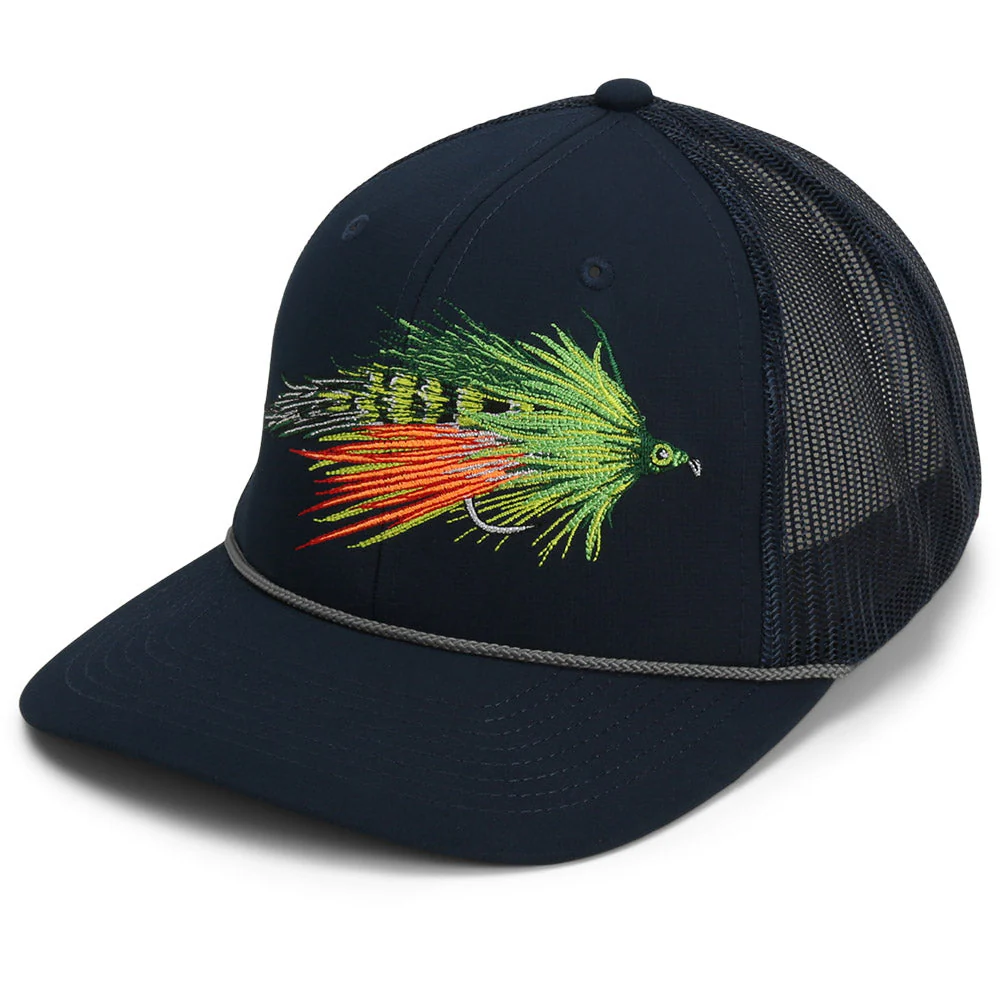Fire Tiger Streamer Fly Fishing Mesh Back Rope Cap - Image 2