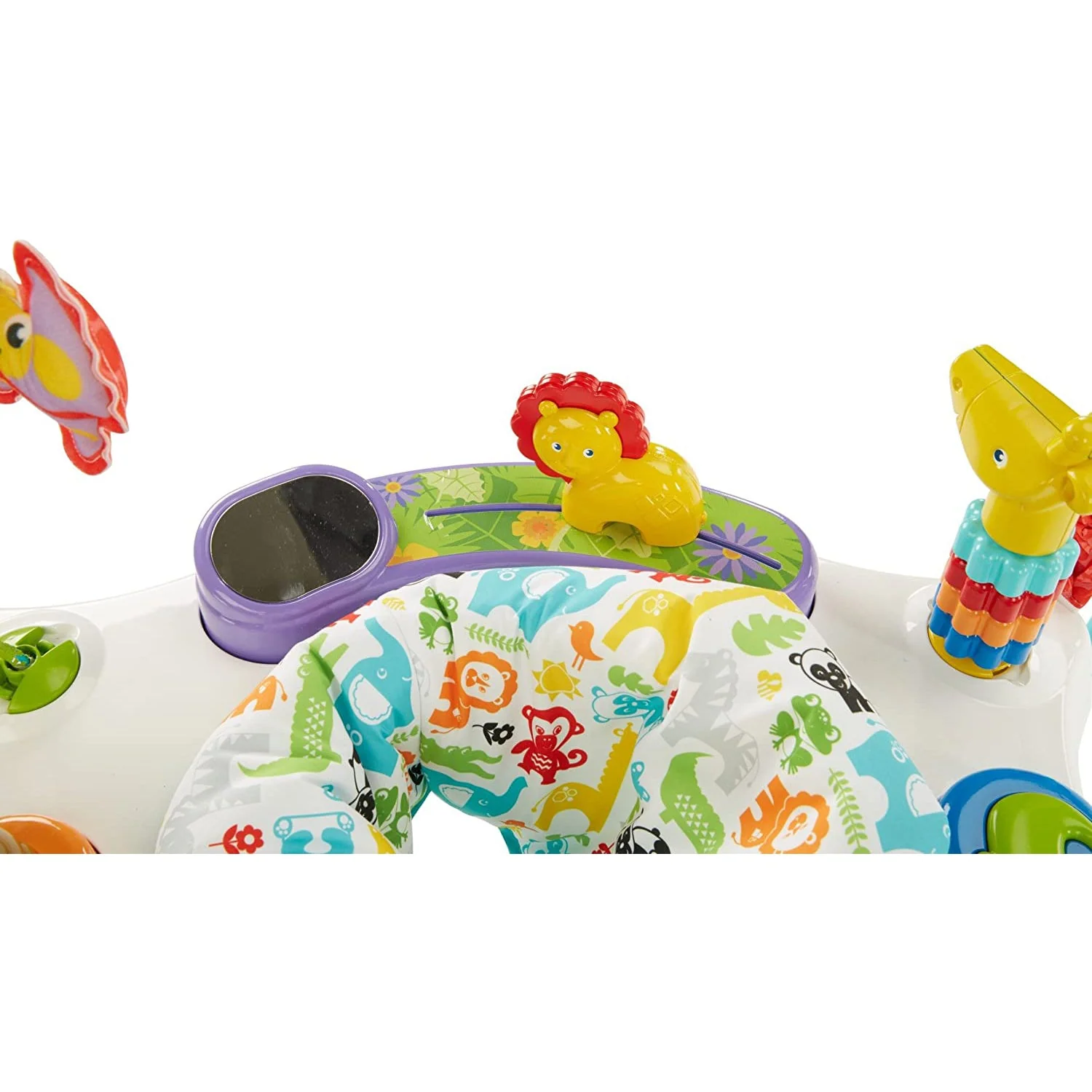 Fisher-Price Colorful Light Up Comfy Animal Activity Baby Jumperoo Bouncer Toy - Image 3