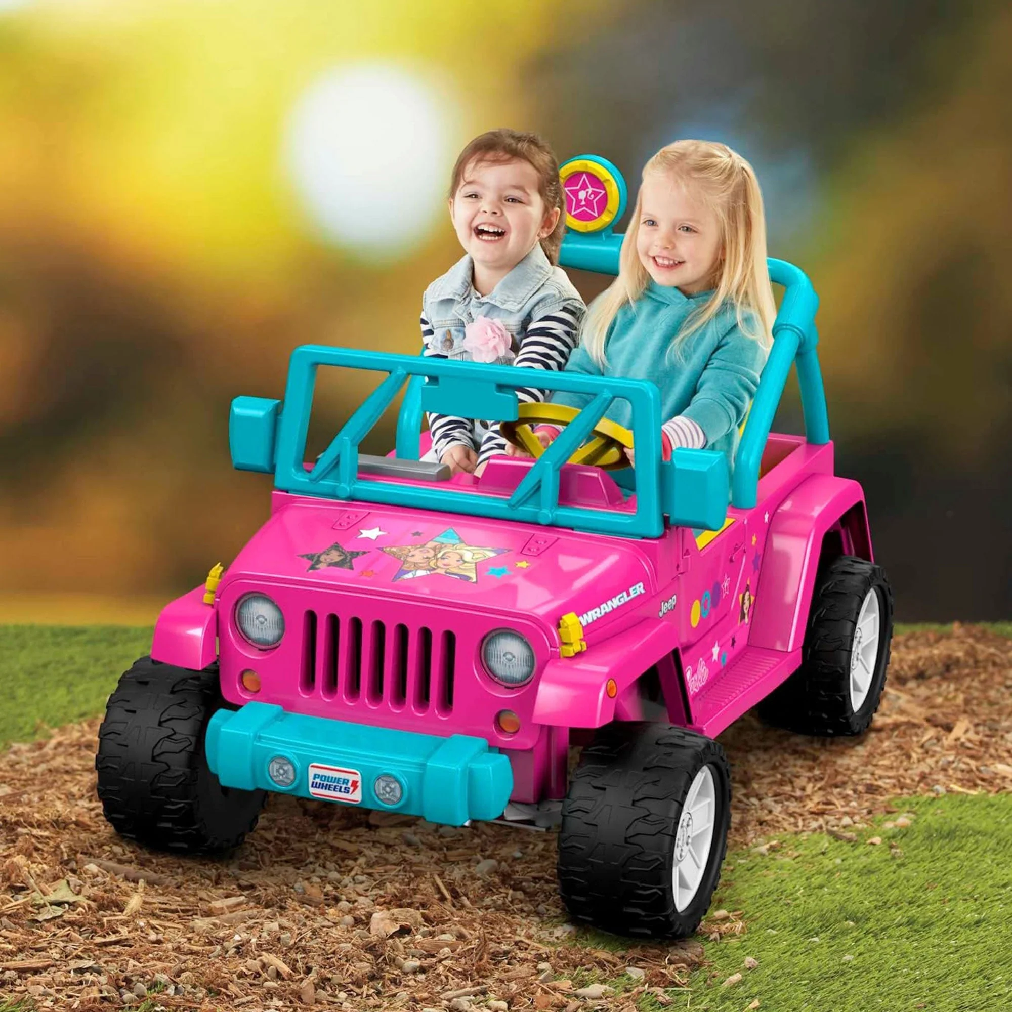 Fisher-Price Power Wheels Barbie Jeep Wrangler with Music and Power Lock Brakes - Image 8