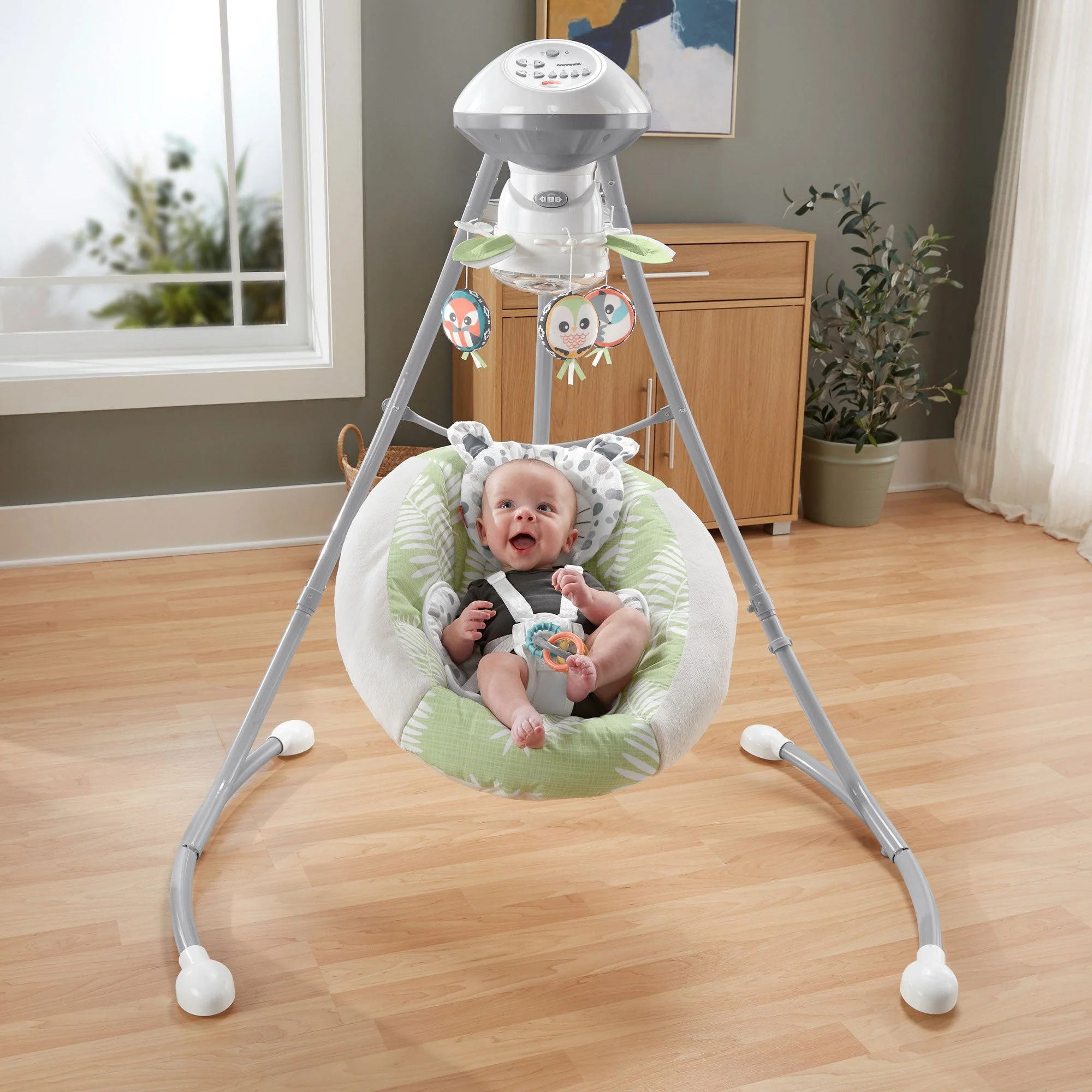 Fisher-Price Snow Leopard Baby Dual Motion Swing with Sounds & Motorized Mobile - Image 12