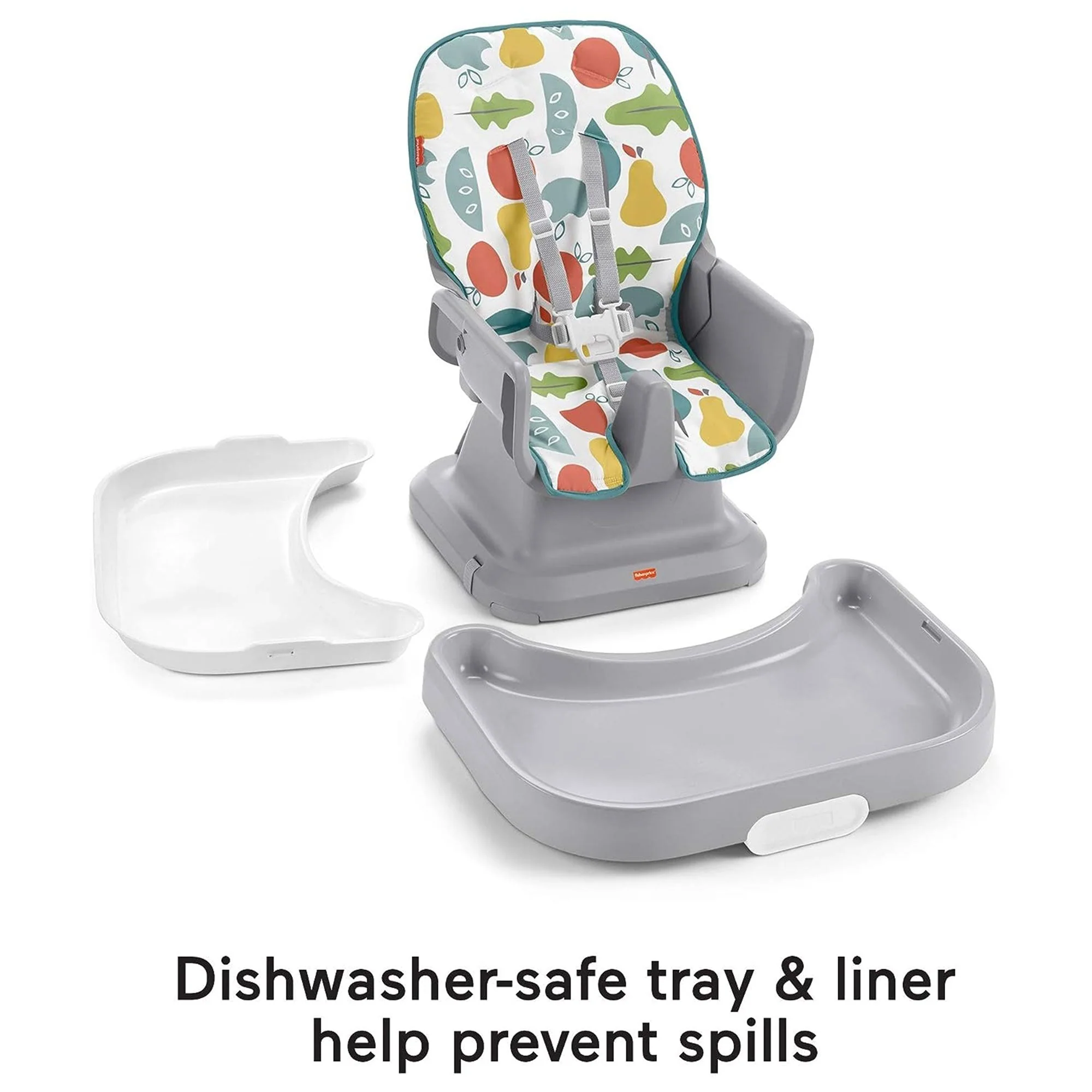 Fisher-Price SpaceSaver Simple Clean Baby High Chair Dining Seat, Pearfection - Image 5