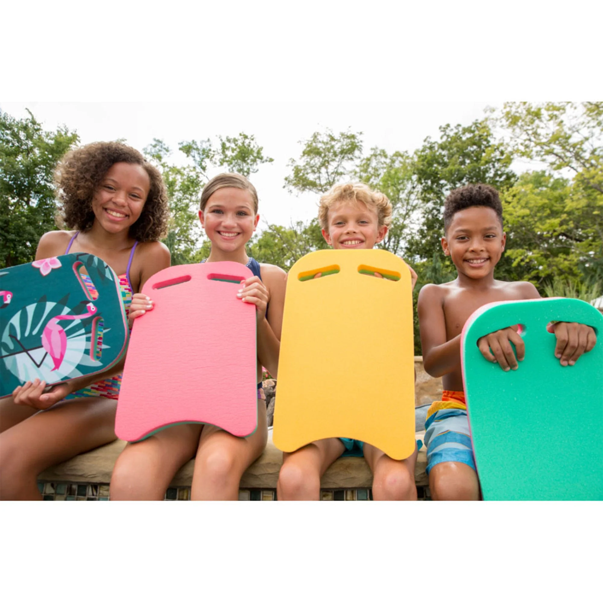 Floatation iQ Universal Pool Training Foam Board Exercise Kickboard, Pink/Teal - Image 11