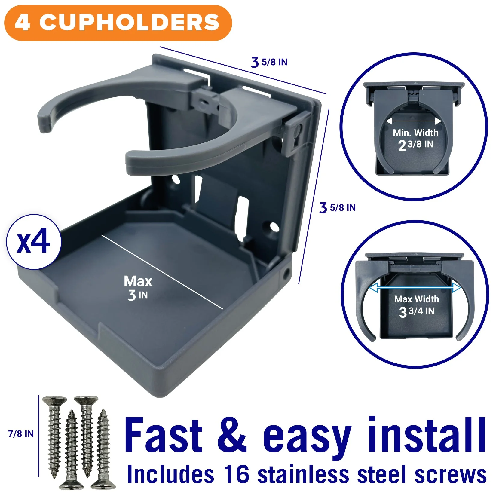 Folding Boat Cup Holder 4PCs - Image 3