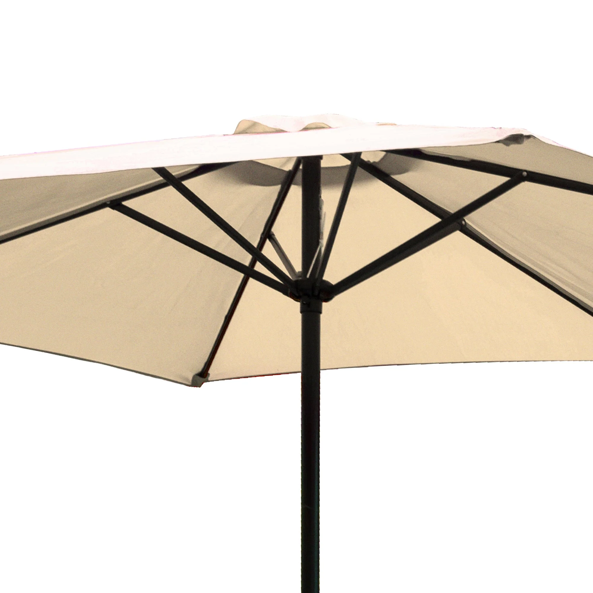 Four Seasons Courtyard 9’ Polyester Patio Market Umbrella with Steel Pole, Beige - Image 5
