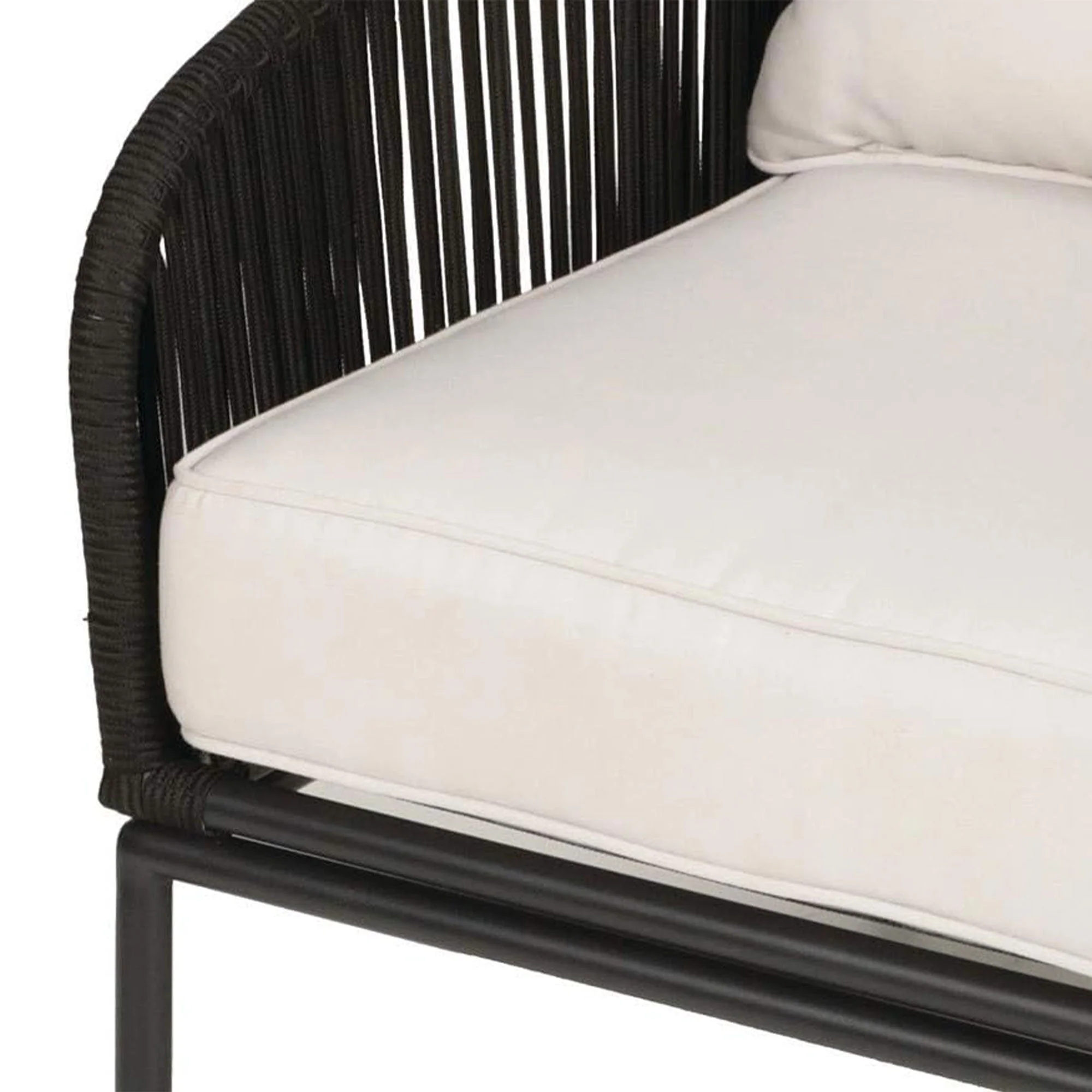 Four Seasons Courtyard Carrabelle 3 Piece Chat Set with Woven Rope Design, Black - Image 8