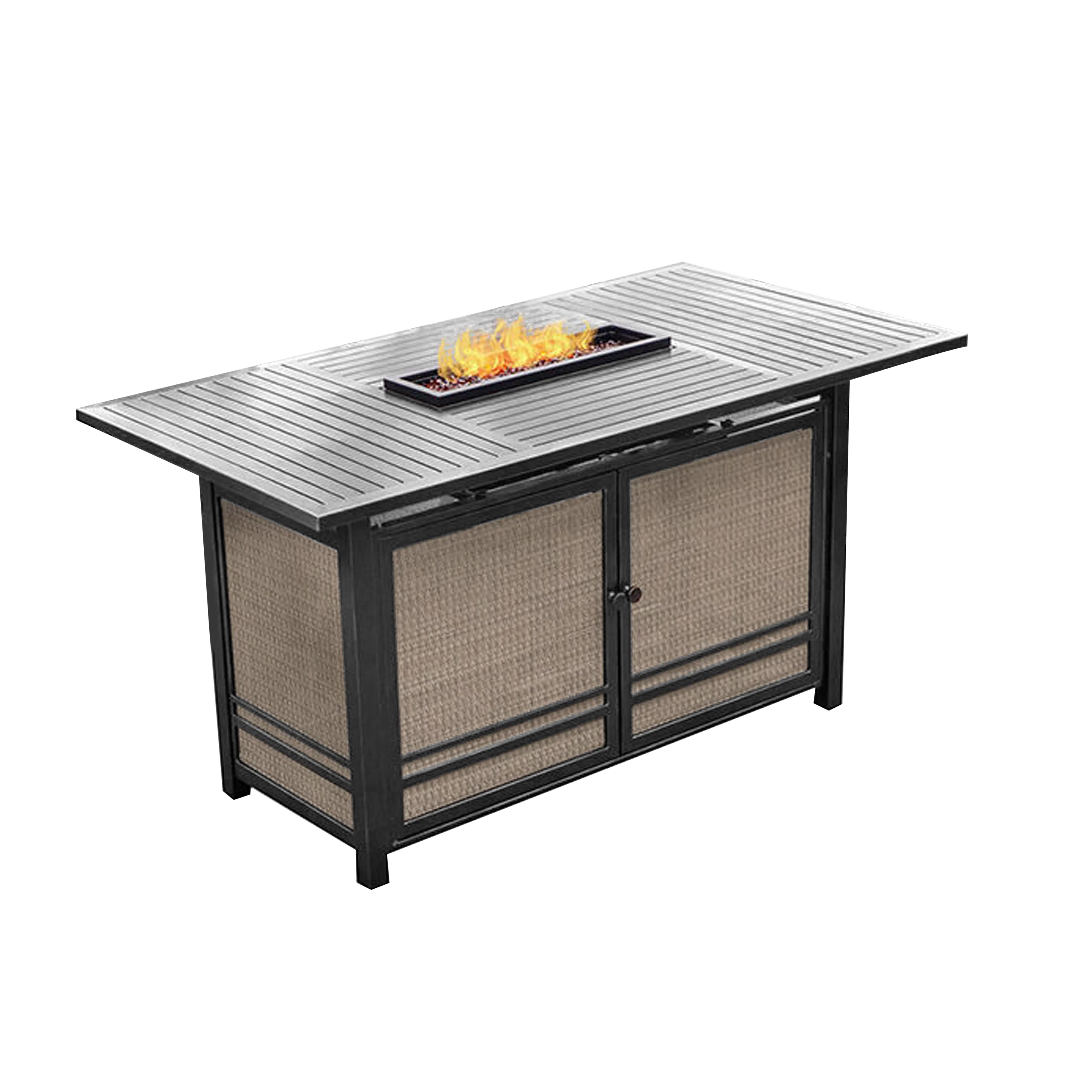 Four Seasons Courtyard Manhattan LP Gas Aluminum Fire Pit Table, Charcoal Gray - Image 8