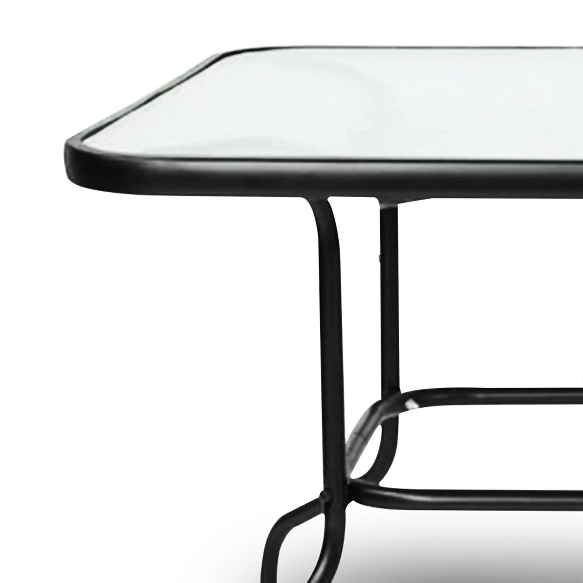 Four Seasons Courtyard Sunny Isle Glass Top Dining Table with Tempered Glass - Image 6