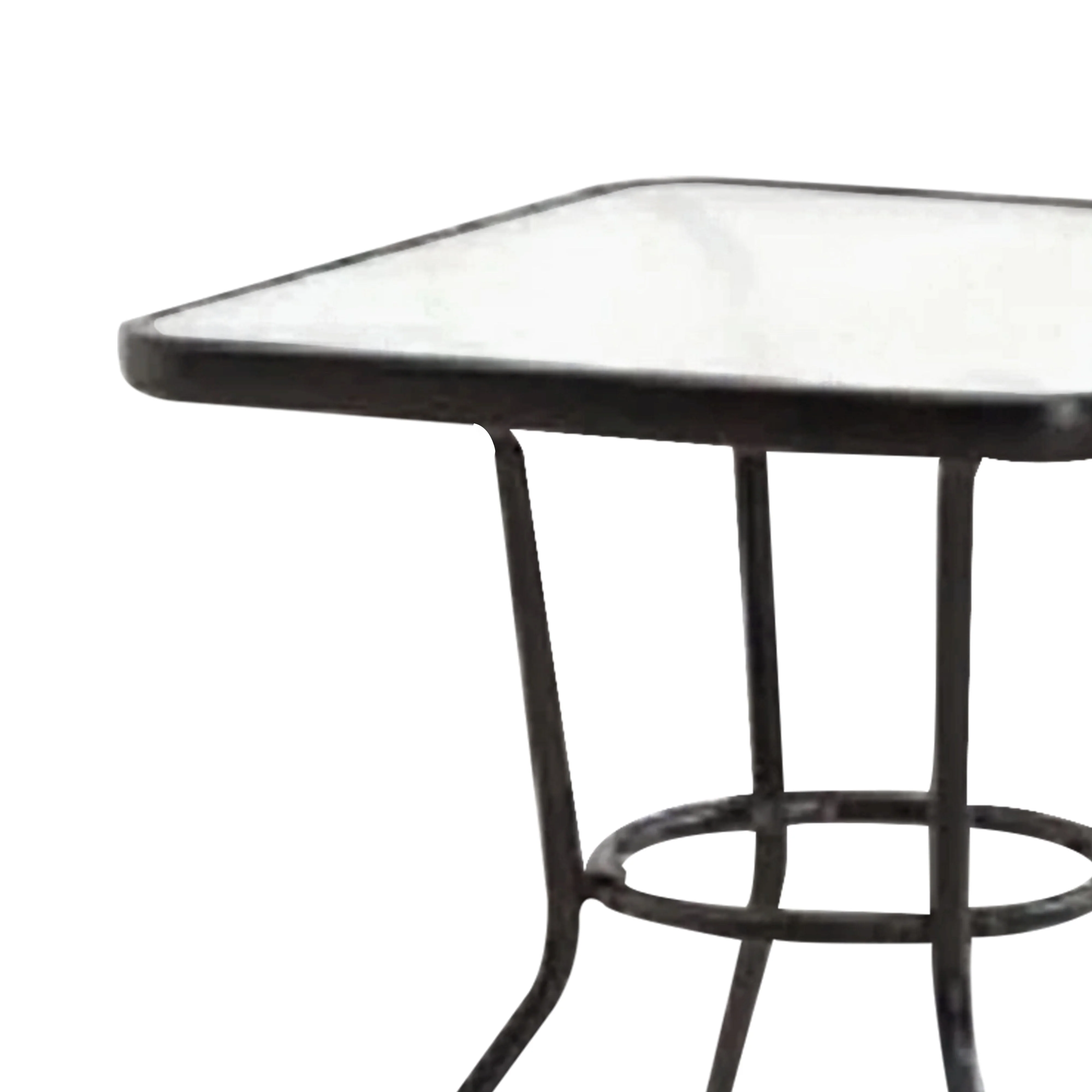 Four Seasons Courtyard Sunny Isle Glass Top Dining Table with Tempered Glass - Image 6