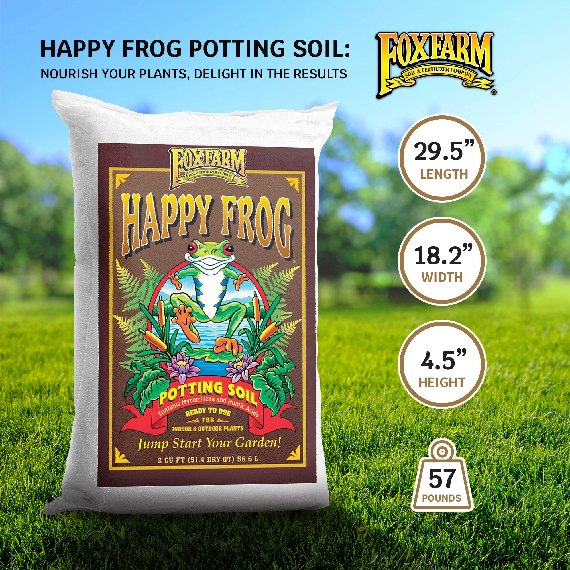 FoxFarm FX14047 Happy Frog pH Adjusted Garden Potting Soil Bag, 2 Cu Ft (6 Pack) - Image 3
