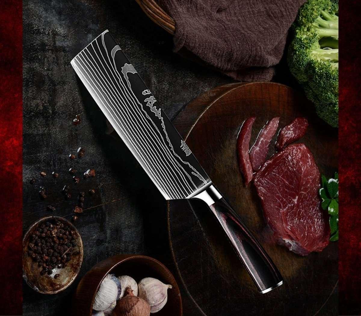 Fujin Chef's Knife Set 7 Pcs Pakkawood Handle - Image 5