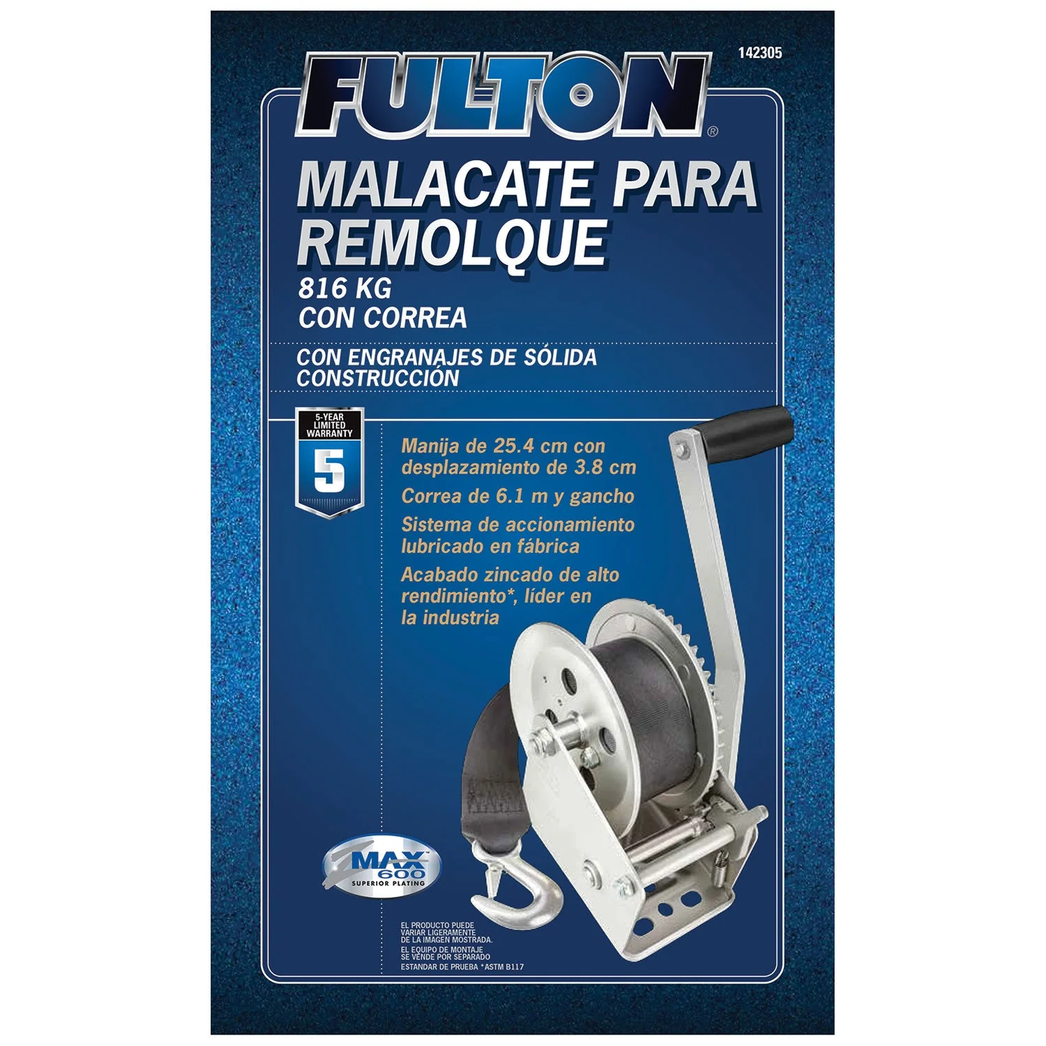 Fulton 142305 Single Speed Tow Winch with 20 Inch Strap, 1800 Pound Capacity - Image 3