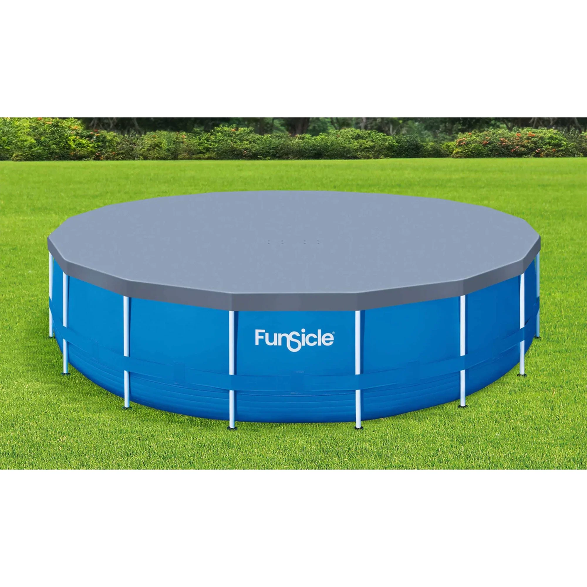 Funsicle 18 Foot Durable Round Pool Cover for Oasis and Activity Pools, Gray - Image 3