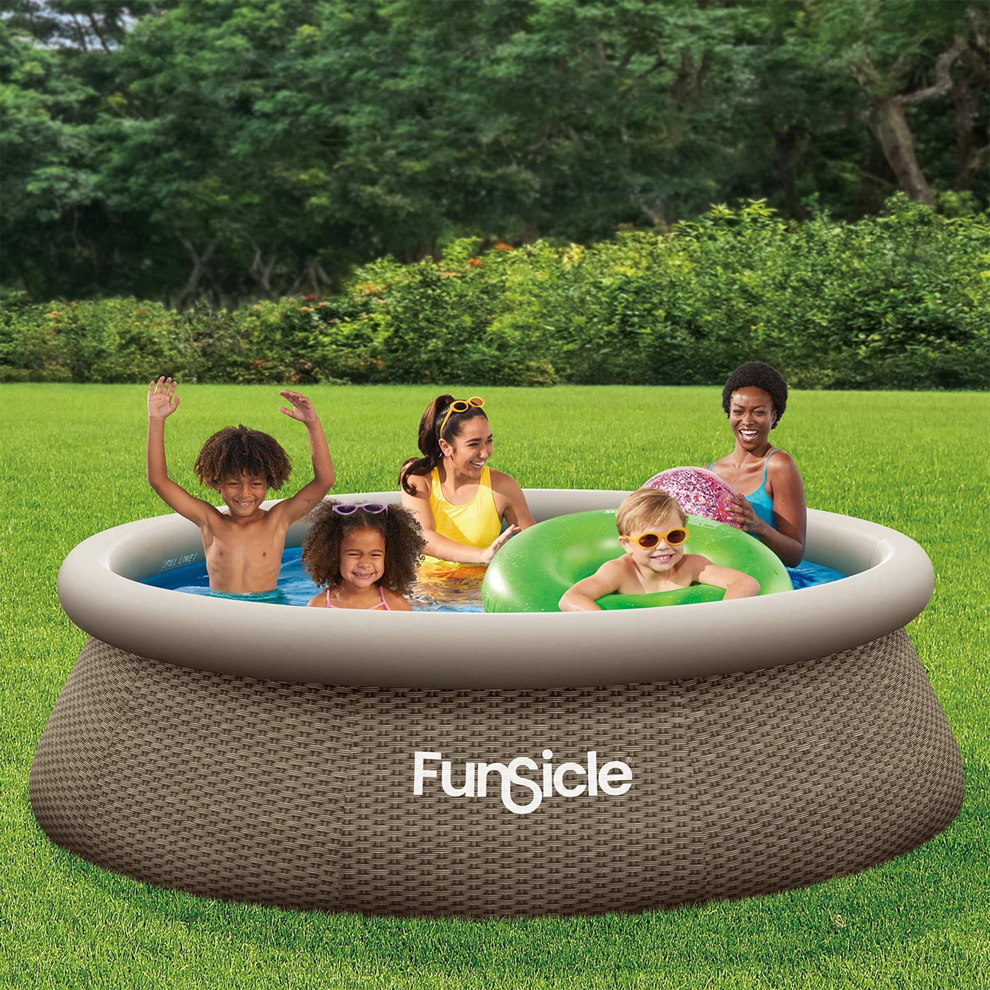 Funsicle 36” SureStep 3 Stair Pool Ladder with 12' x 36" QuickSet Ring Top Pool - Image 8