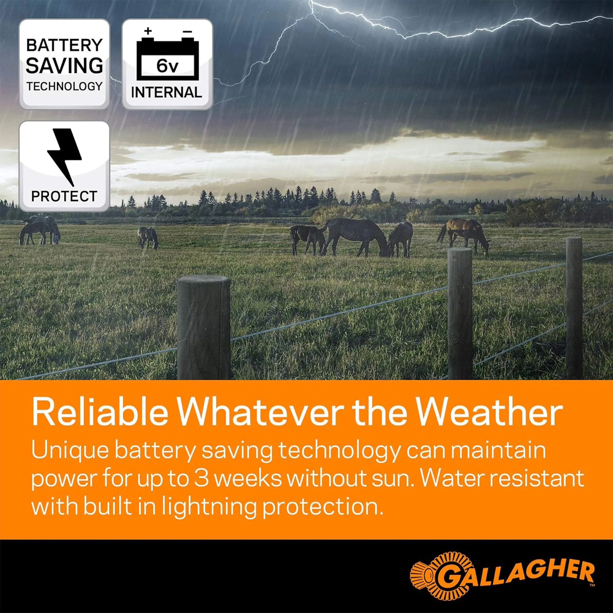 Gallagher Portable Solar Electric Fence Energizer with Solar Battery & Leadsets - Image 4