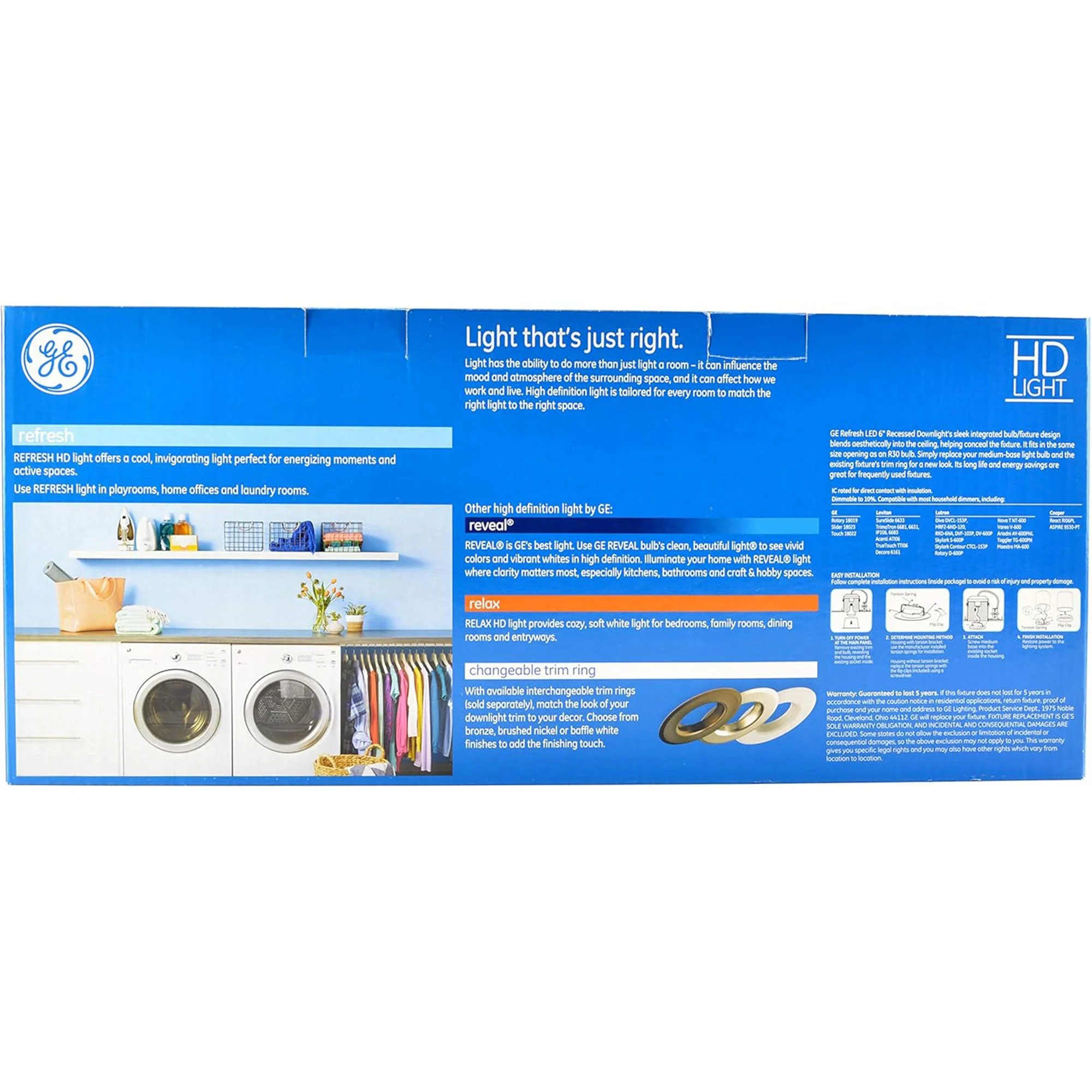 GE Lighting Refresh HD LED Light Bulbs, 750 Lumens for Indoor Use, 3 Pack, White - Image 7