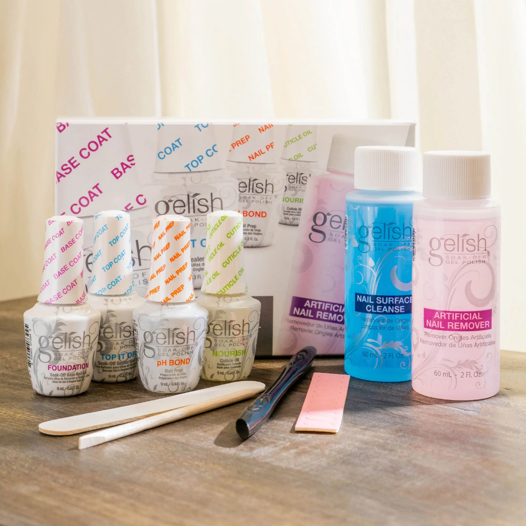 Gelish 15 mL Soak Off Gel Nail Polish Basix Care Kit with Remover and Cleanser - Image 11