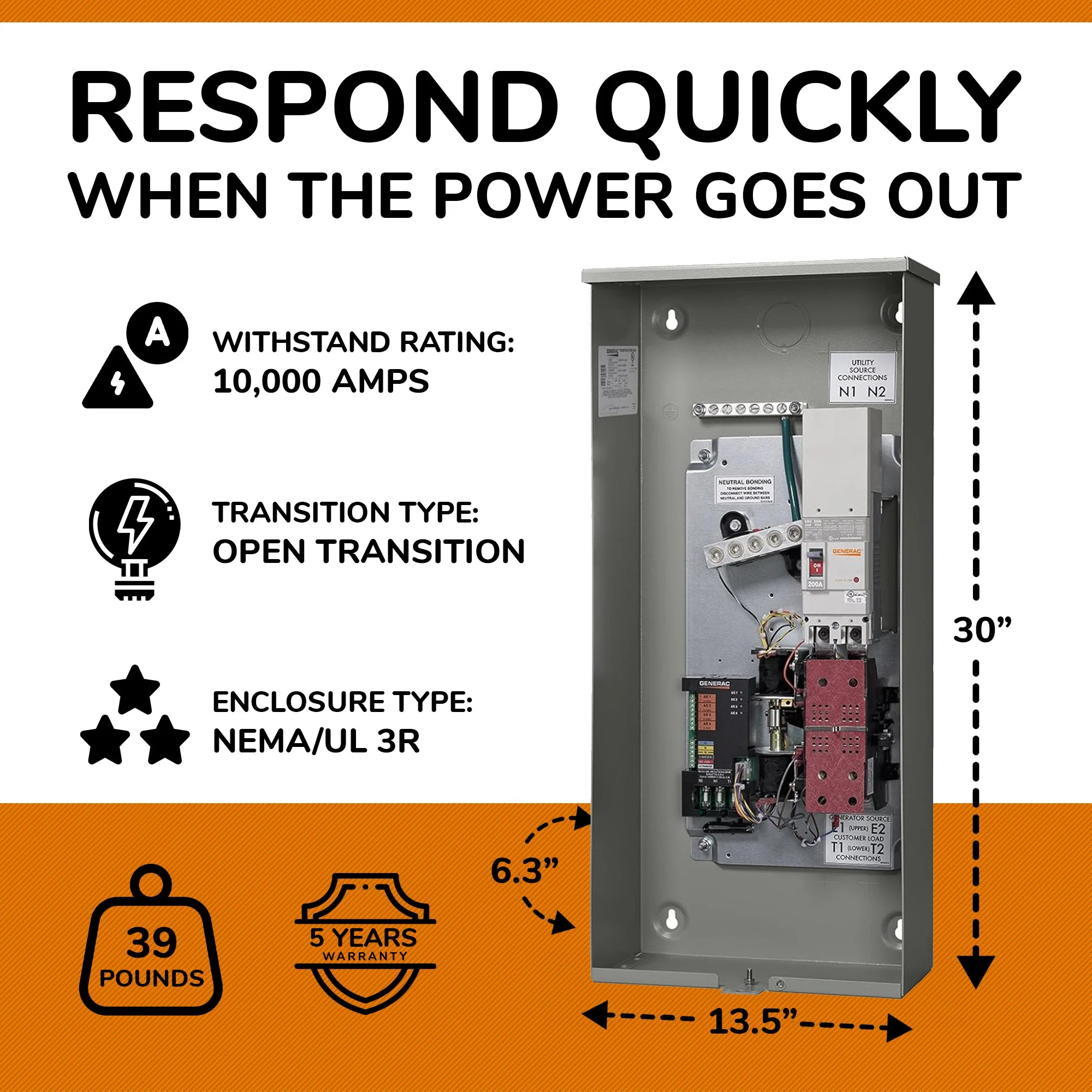 Generac 200 Amp Single Phase Automatic Smart Transfer Switch w/ Power Management - Image 6