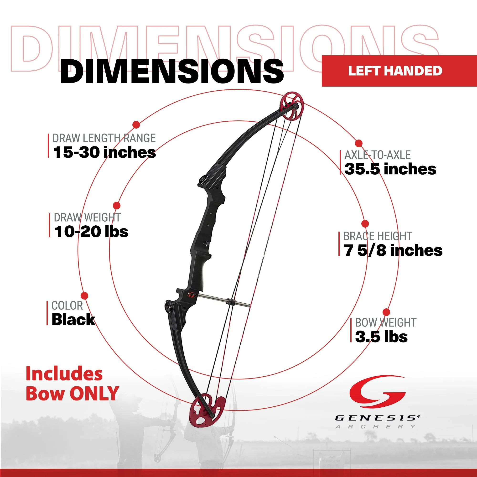 Genesis Archery Compound Bow Adjustable Sizing for Left Handed, Black (2 Pack) - Image 3