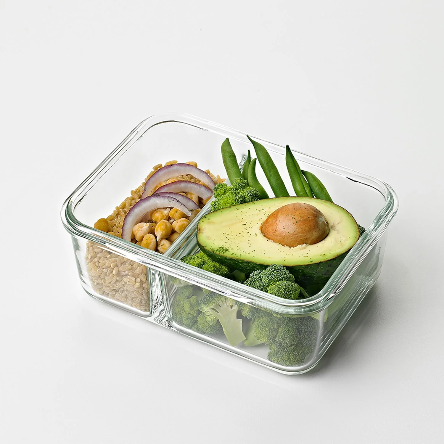 Glasslock Duo 5 Piece Clear Glass Microwave Safe Divided Food Storage Containers - Image 3