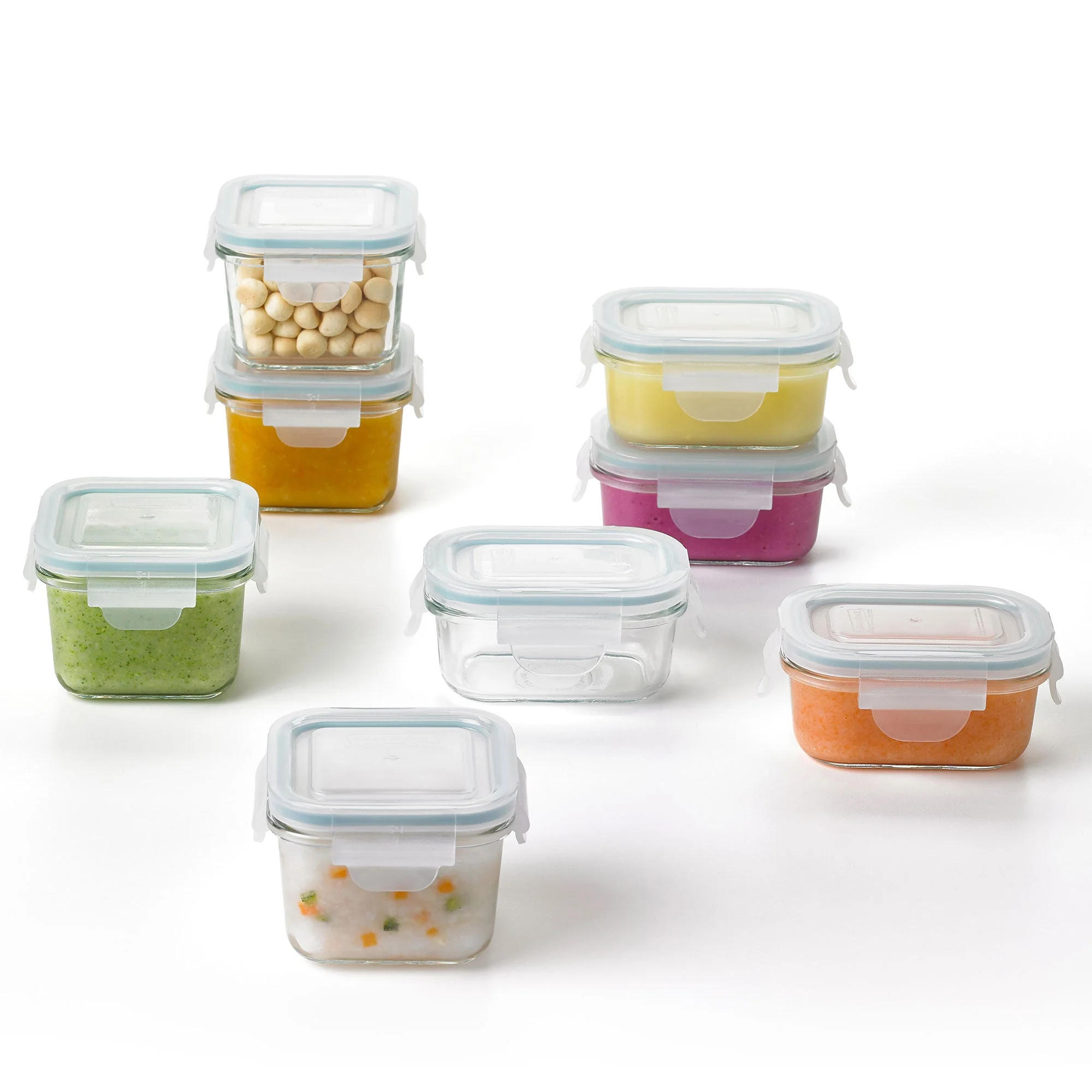 Glasslock Mini 5 and 7 Ounce Tempered Glass Food Storage Container Set, 8 Pieces - Image 5