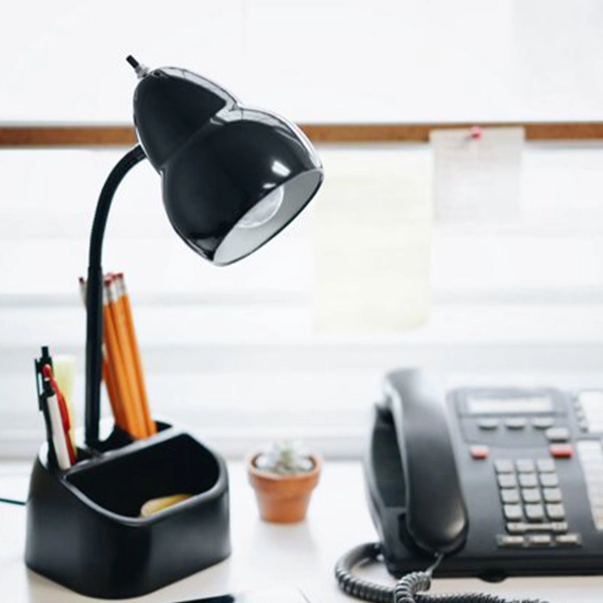 Globe Electric LED Integrated Goose Neck Desk Lamp with USB Port and Organizer - Image 5