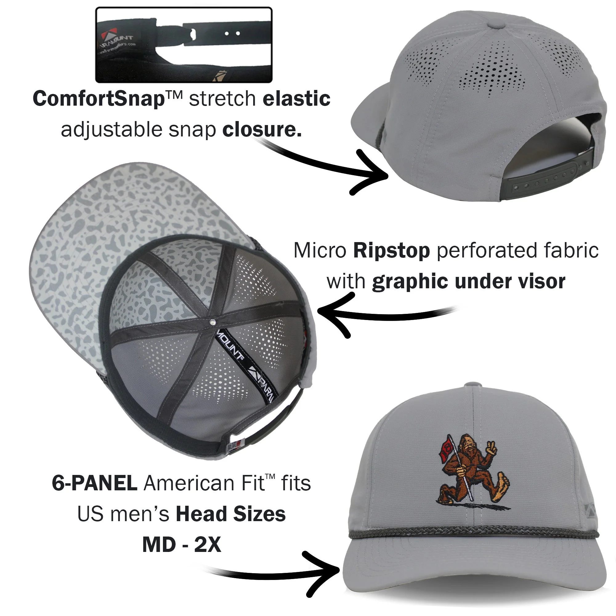 Golf Sasquatch Bigfoot Final Hole Performance Rope Cap - Image 11