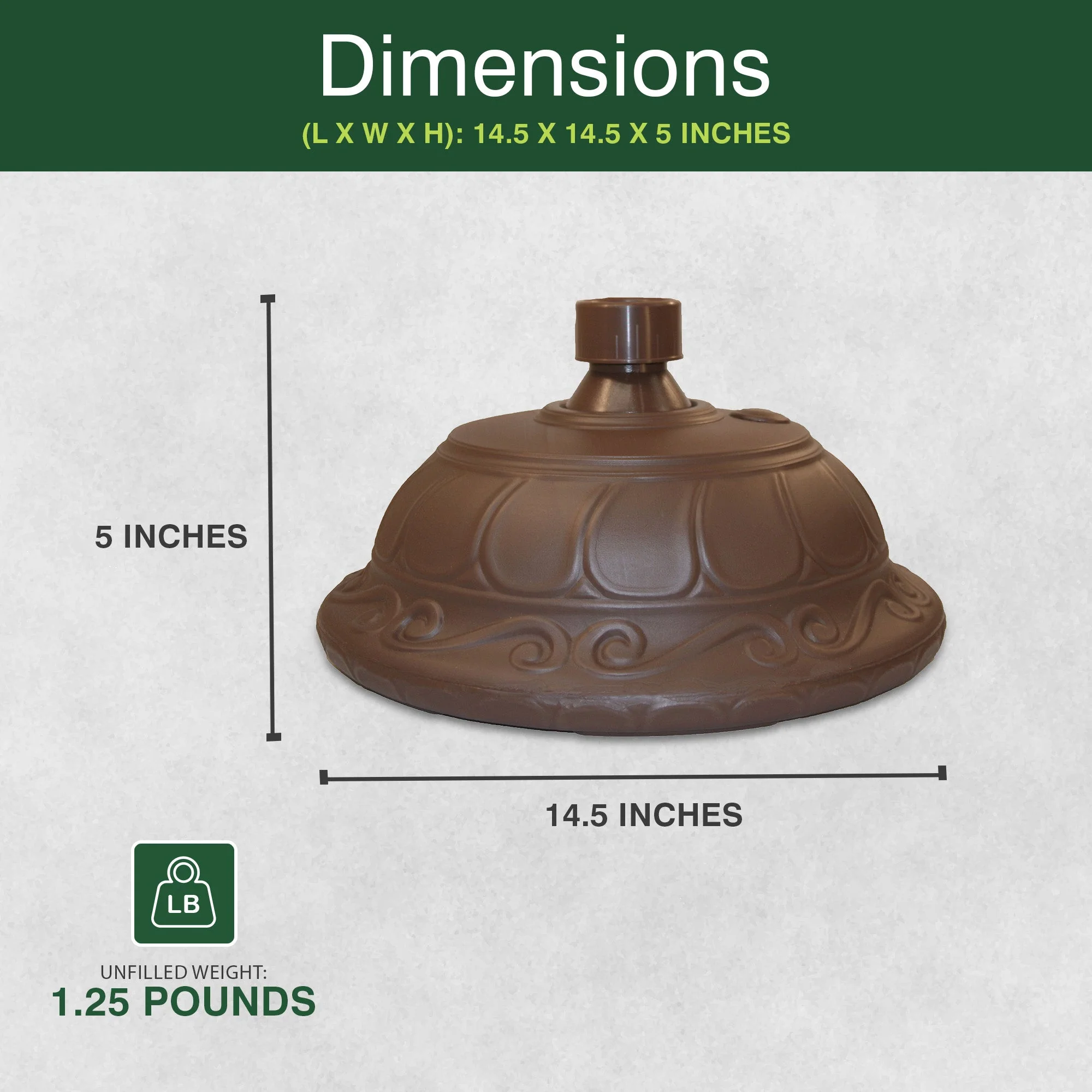 Good Ideas Outdoor Umbrella Stand Patio Base for 1” and 1.5” Poles, Cappuccino - Image 3