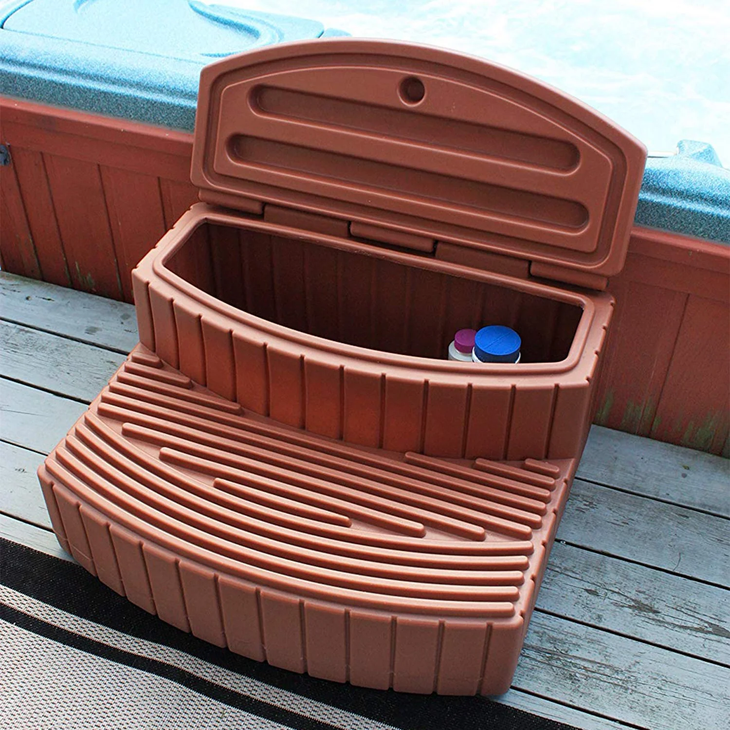 Good Ideas Sora Steps Lightweight Outdoor & Indoor Storage Step, Terra Cotta - Image 3
