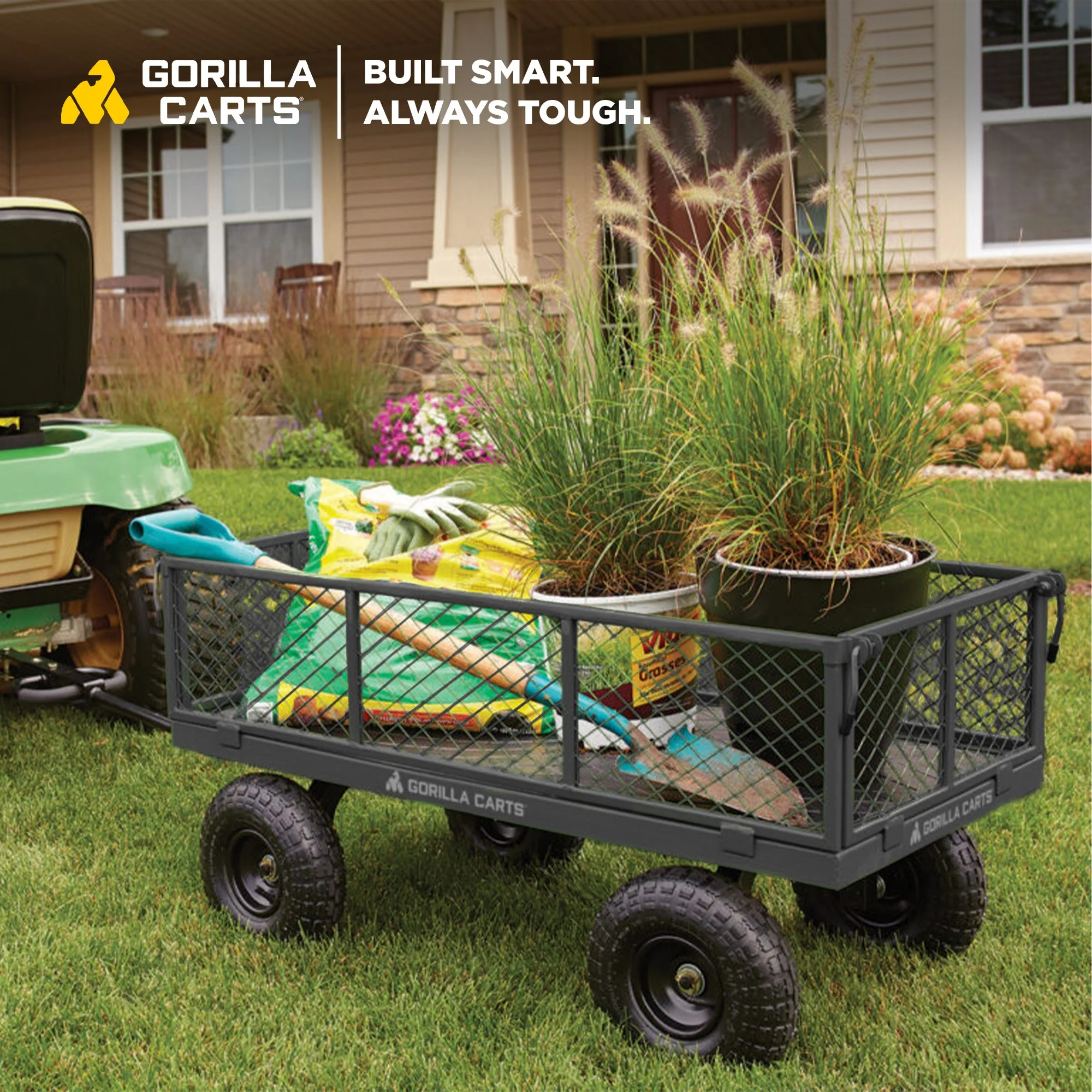 Gorilla Carts Steel Utility Cart Beach Wagon, 800 Pound Capacity, Gray (2 Pack) - Image 7