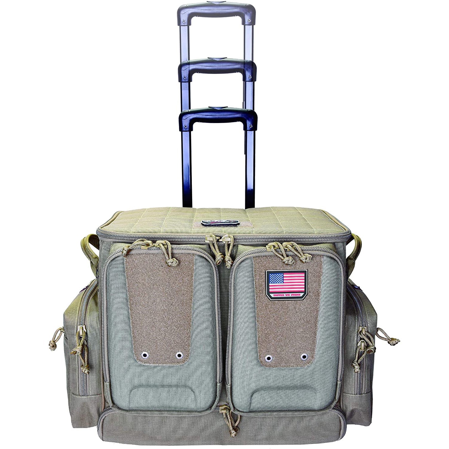 GPS Tactical Rolling Range Case Bag For Shooting Gear, 10 Handguns, & Ammo, Tan - Image 7