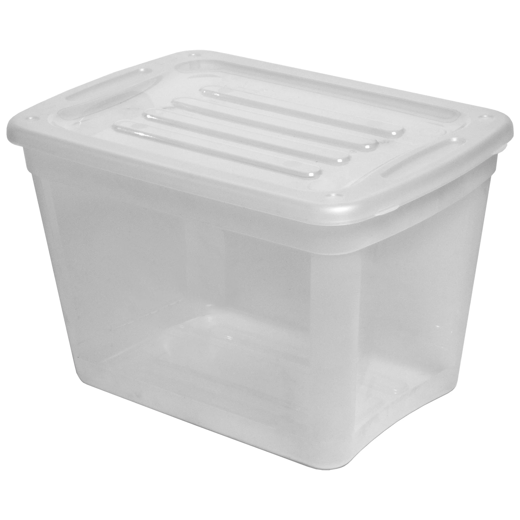 Gracious Living 10 gal Stackable Storage Container Bin w/Lid, Clear (8 Pack) - Image 2