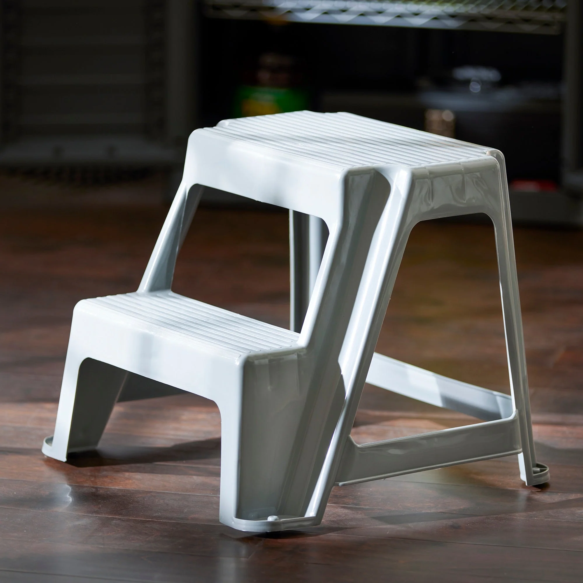 Gracious Living 16" Plastic 2 Step Portable Garage Home & Kitchen Stool, Gray - Image 9