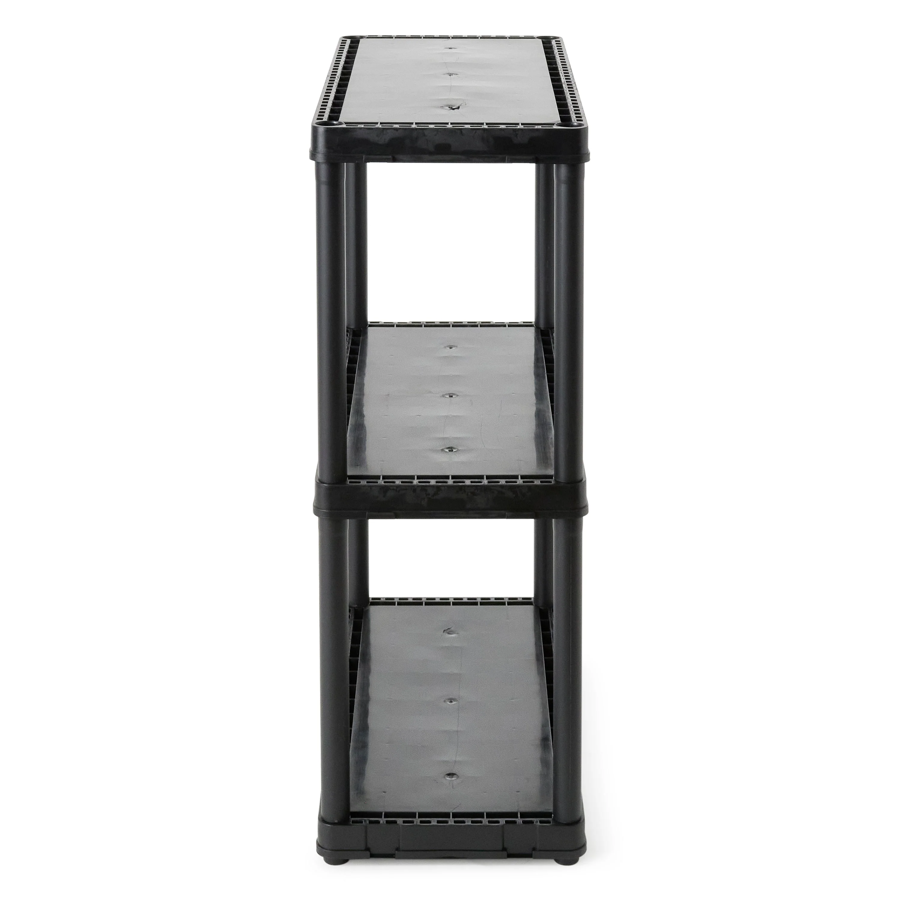 Gracious Living 3 Shelf Fixed Height Light Duty Storage Unit, Black (2 Pack) - Image 8