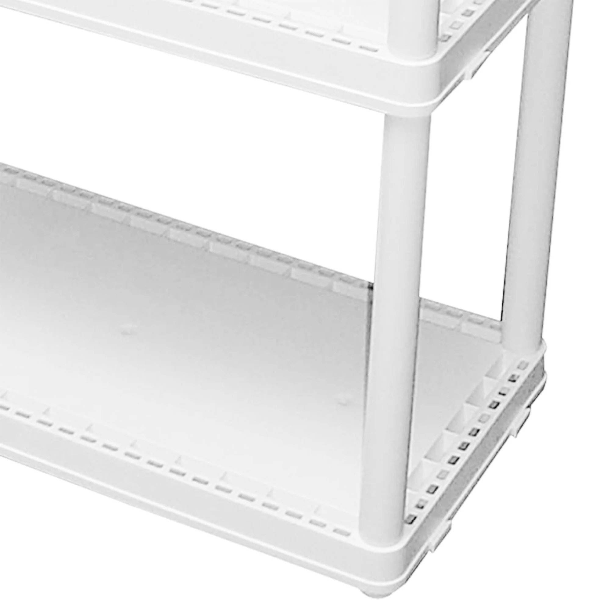 Gracious Living 3 Shelf Fixed Height Solid Light Duty Home Storage Unit, White - Image 8