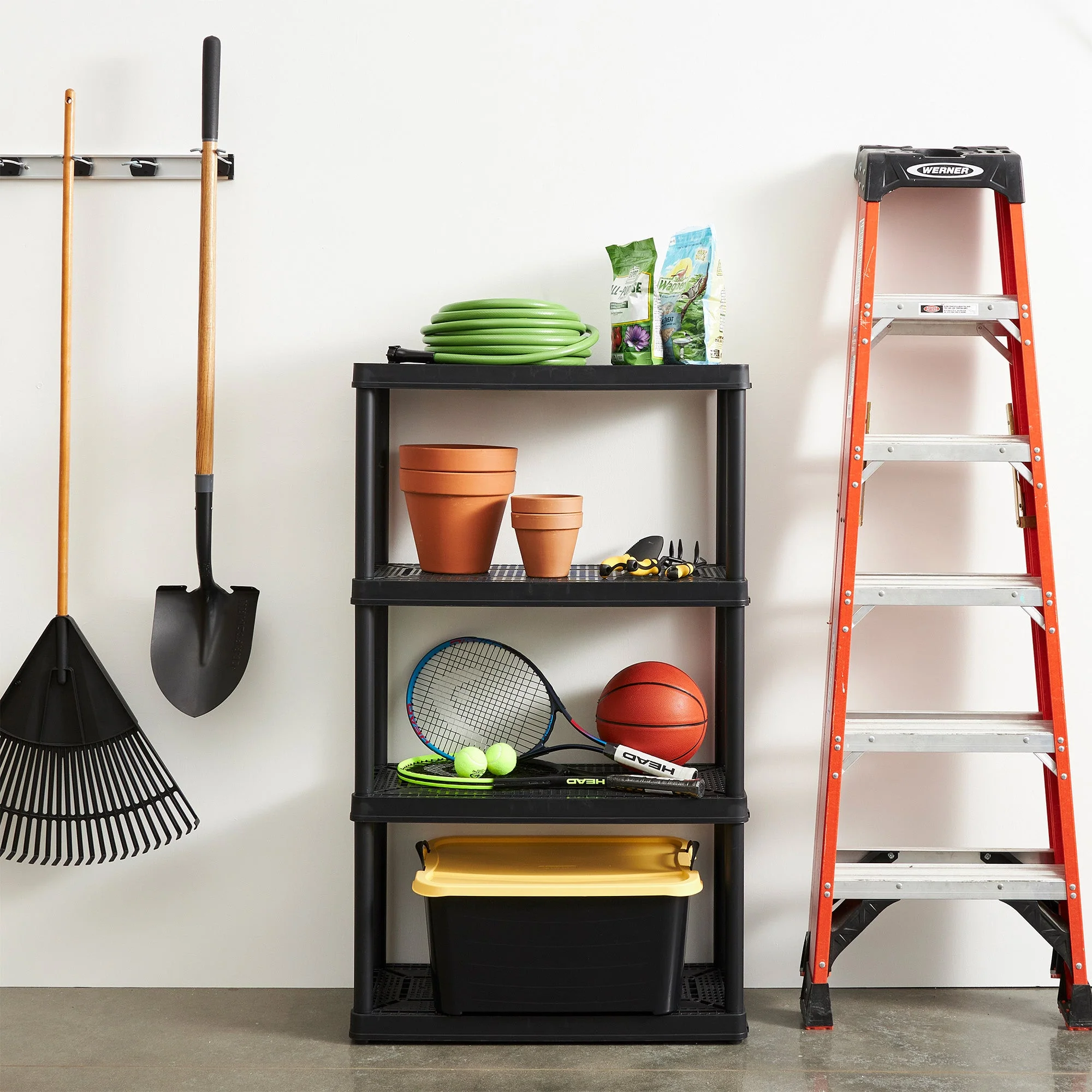 Gracious Living 4 Shelf Fixed Height Medium Duty Storage Unit, Black (4 Pack) - Image 4