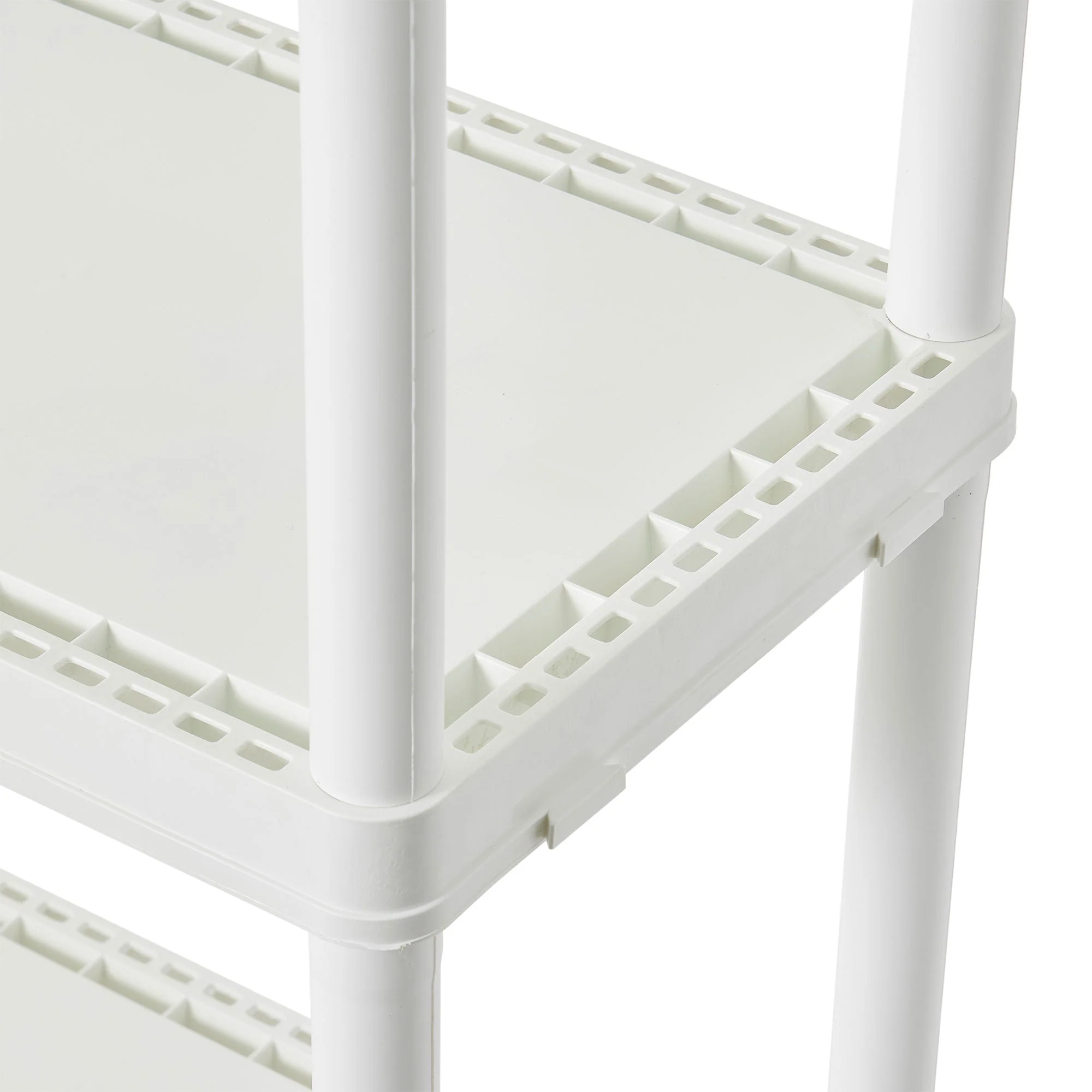 Gracious Living 4 Shelf Fixed Height Solid Light Duty Home Storage Unit, White - Image 11