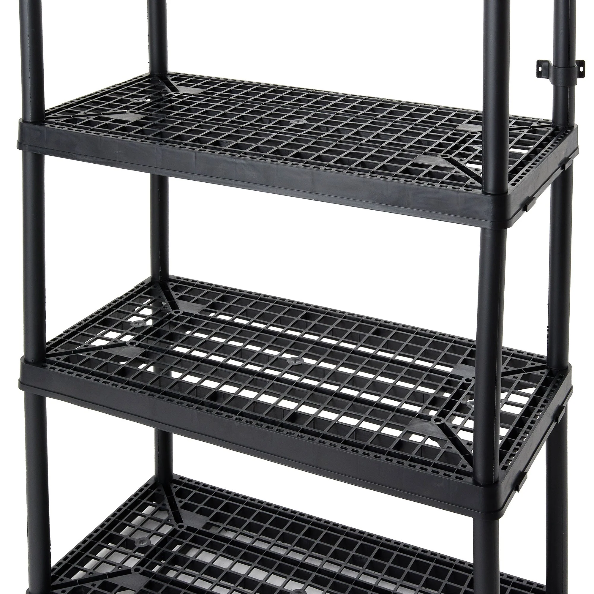 Gracious Living 4 Shelf Fixed Height Ventilated Storage Unit, Black, 2 Pack - Image 8