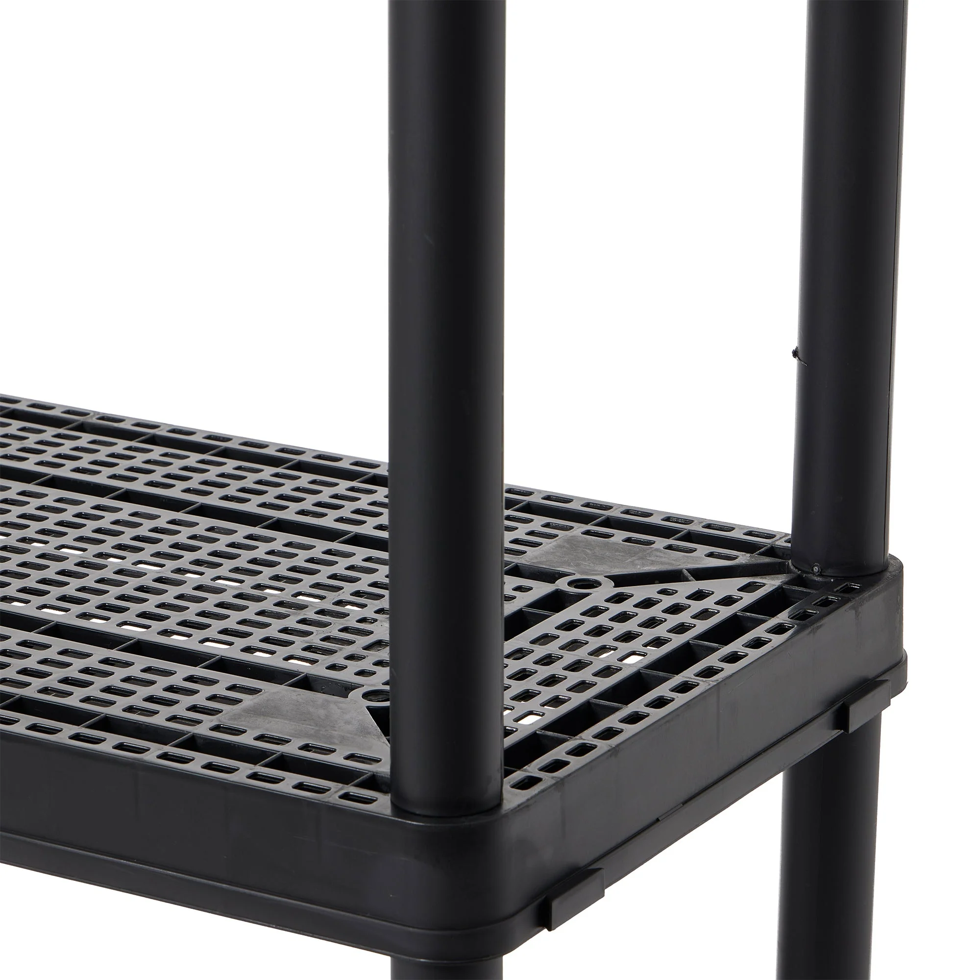 Gracious Living 4 Shelf Fixed Height Ventilated Medium Duty Storage Unit, Black - Image 10