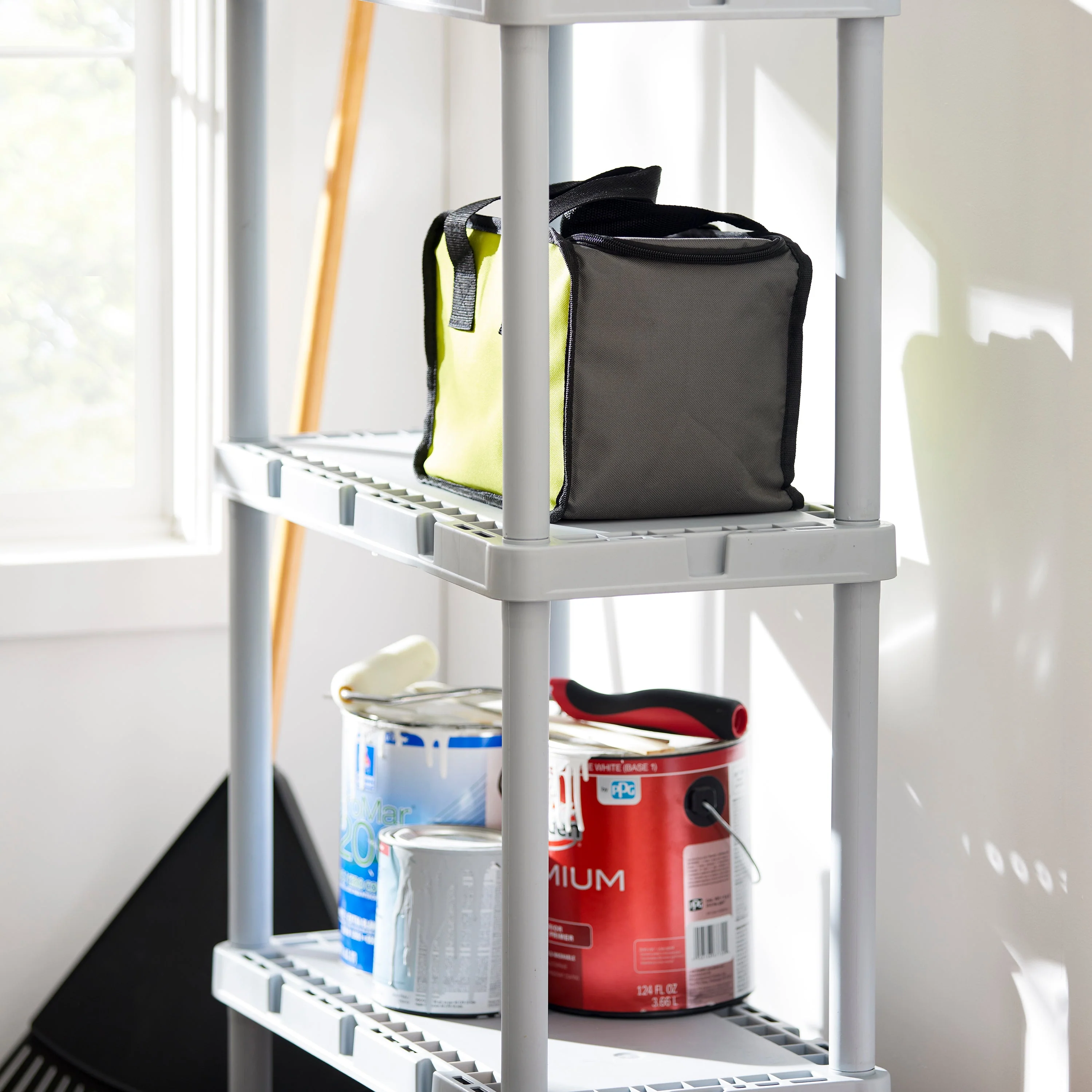 Gracious Living 4 Shelf Knect-A-Shelf Fixed Height Solid Light Duty Storage,Grey - Image 7