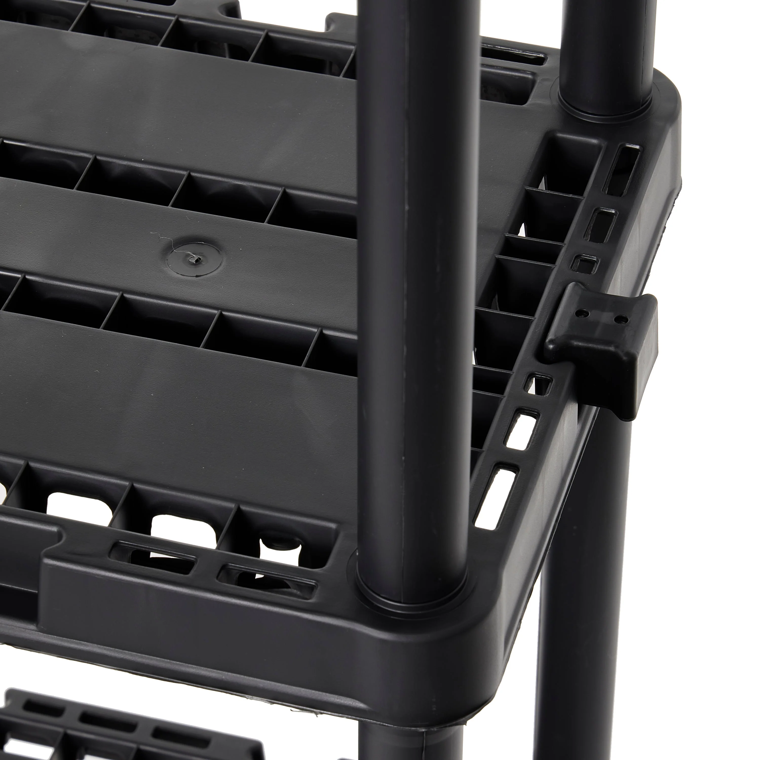 Gracious Living 4 Shelf Knect-A-Shelf Solid Light Duty Storage Unit, Black 3 Pck - Image 10