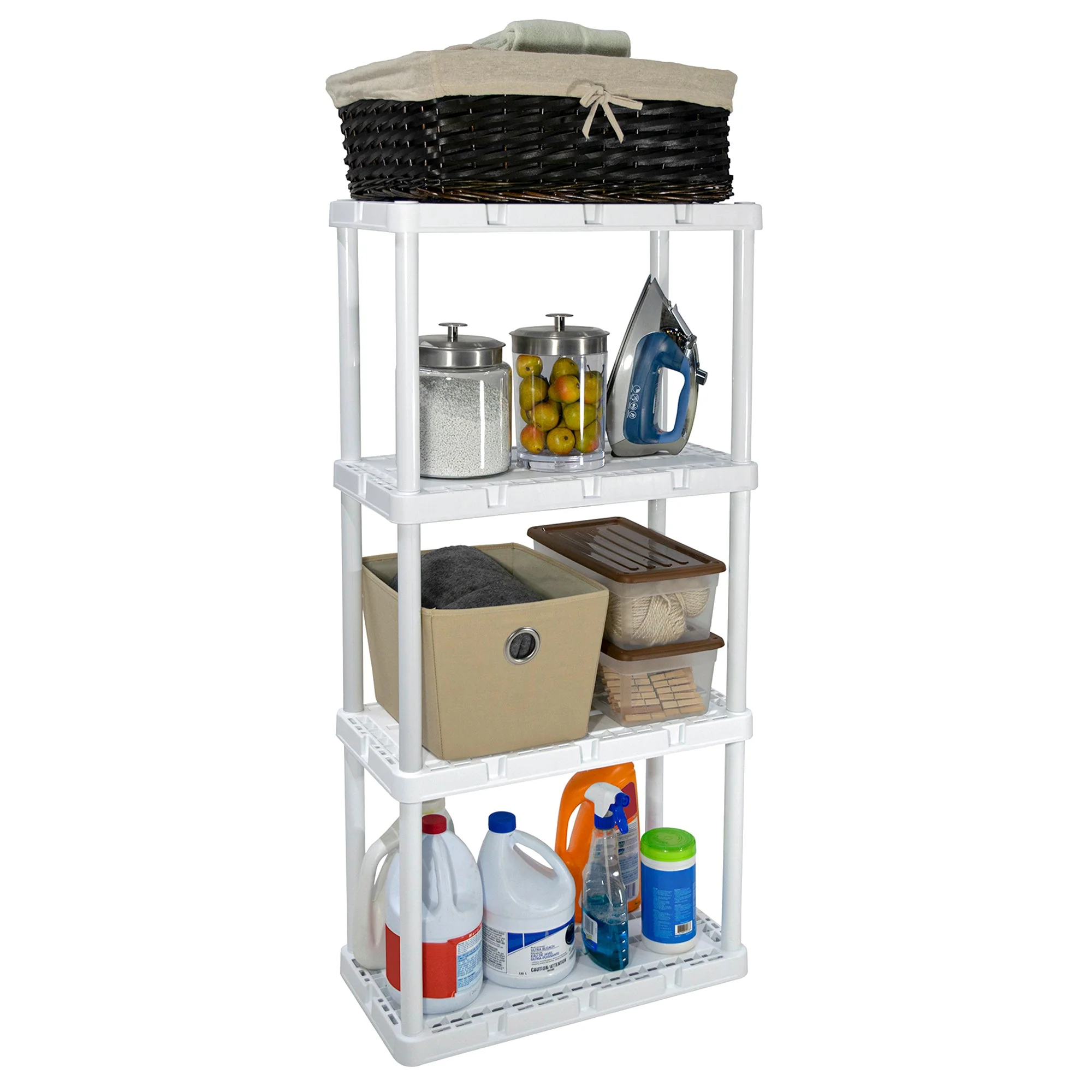 Gracious Living 4 Shelf Knect-A-Shelf Ventilated Storage Unit, White (2 Pack) - Image 9