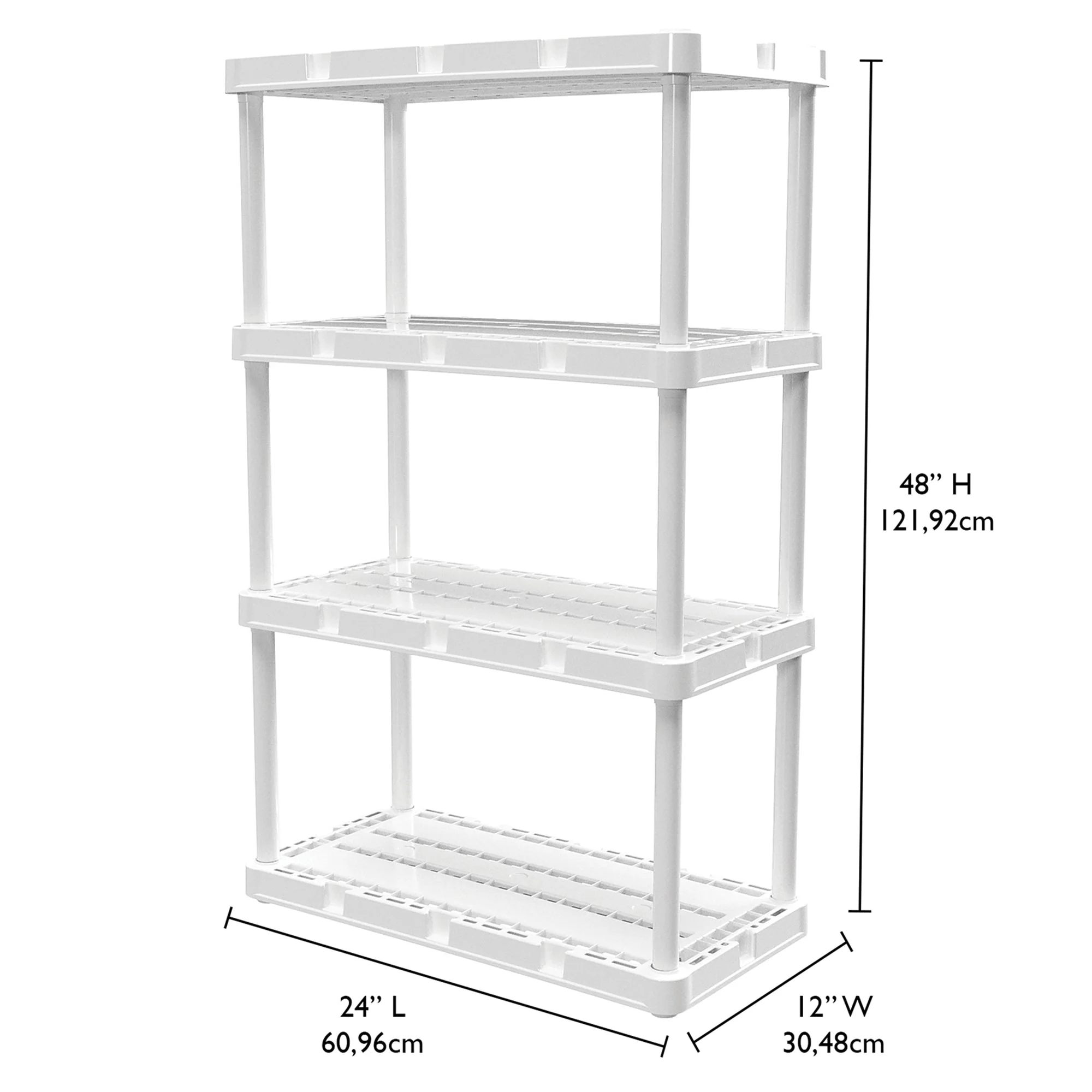 Gracious Living 4 Shelf Knect-A-Shelf Ventilated Storage Unit, White (3 Pack) - Image 11