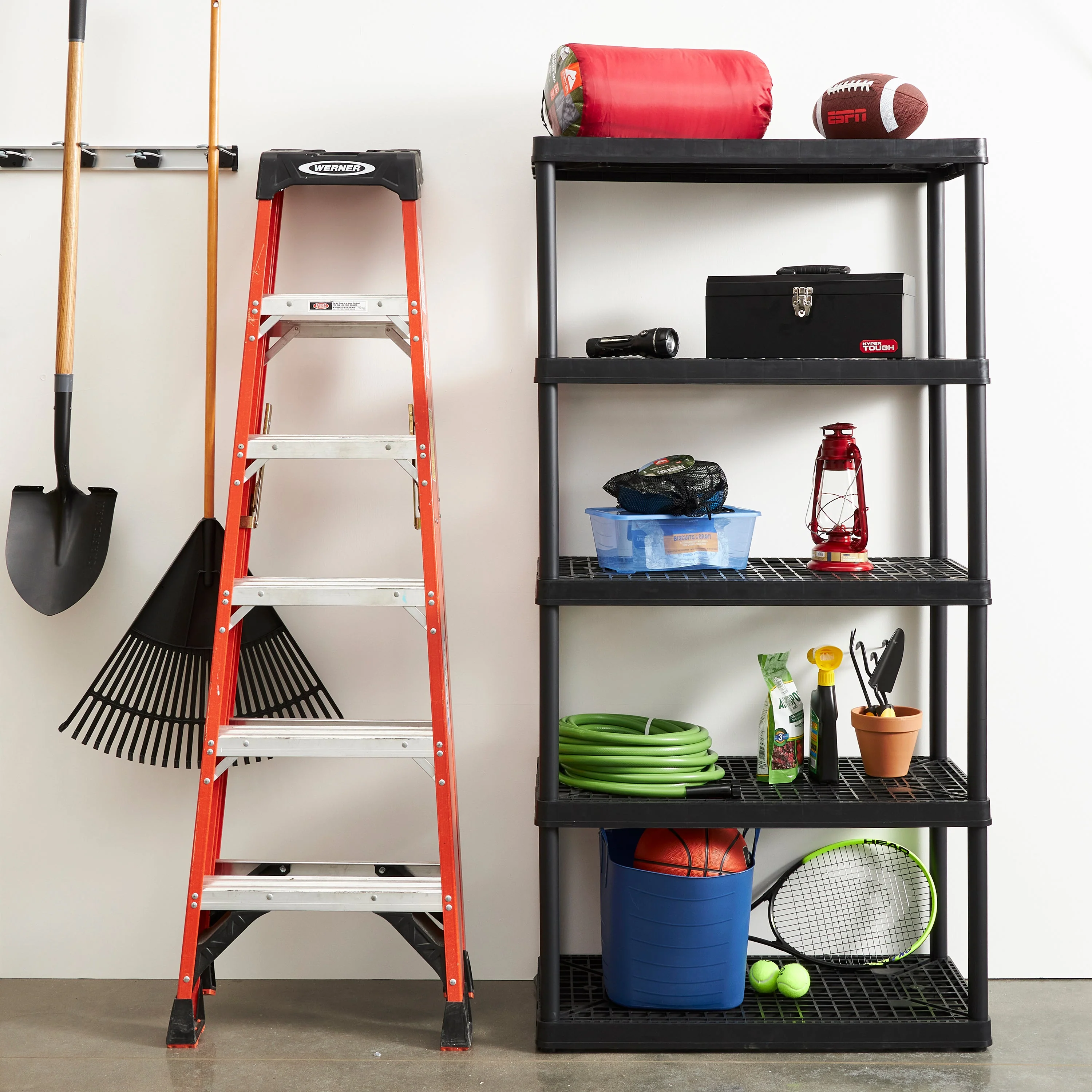 Gracious Living 5 Shelf Fixed Height Ventilated Heavy Duty Shelving Unit, Black - Image 10